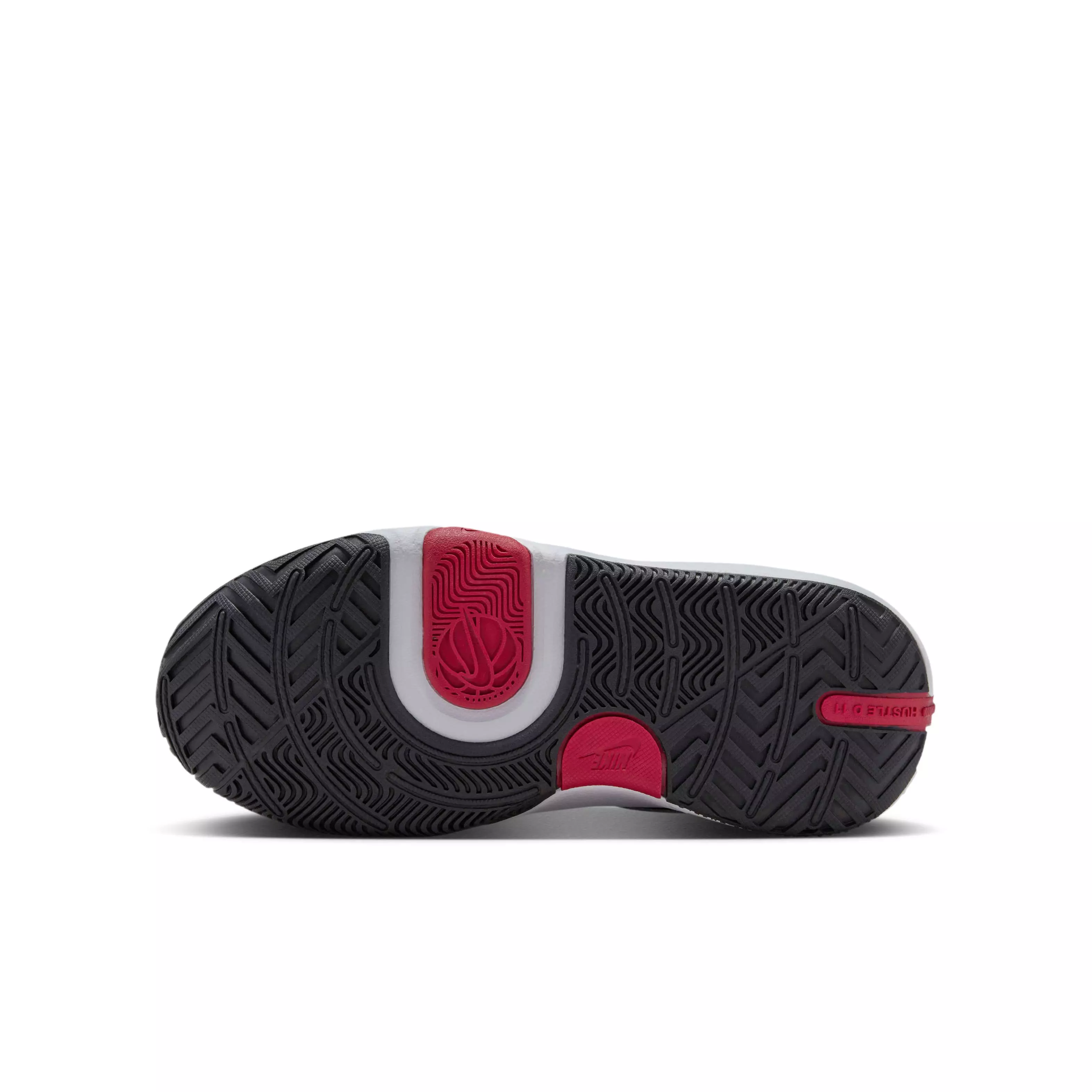 Nike Team Hustle D 11 "Cement Grey/Black/White/Gym Red" Grade School Boys' Basketball Shoe - GREY/BLACK/WHITE/RED