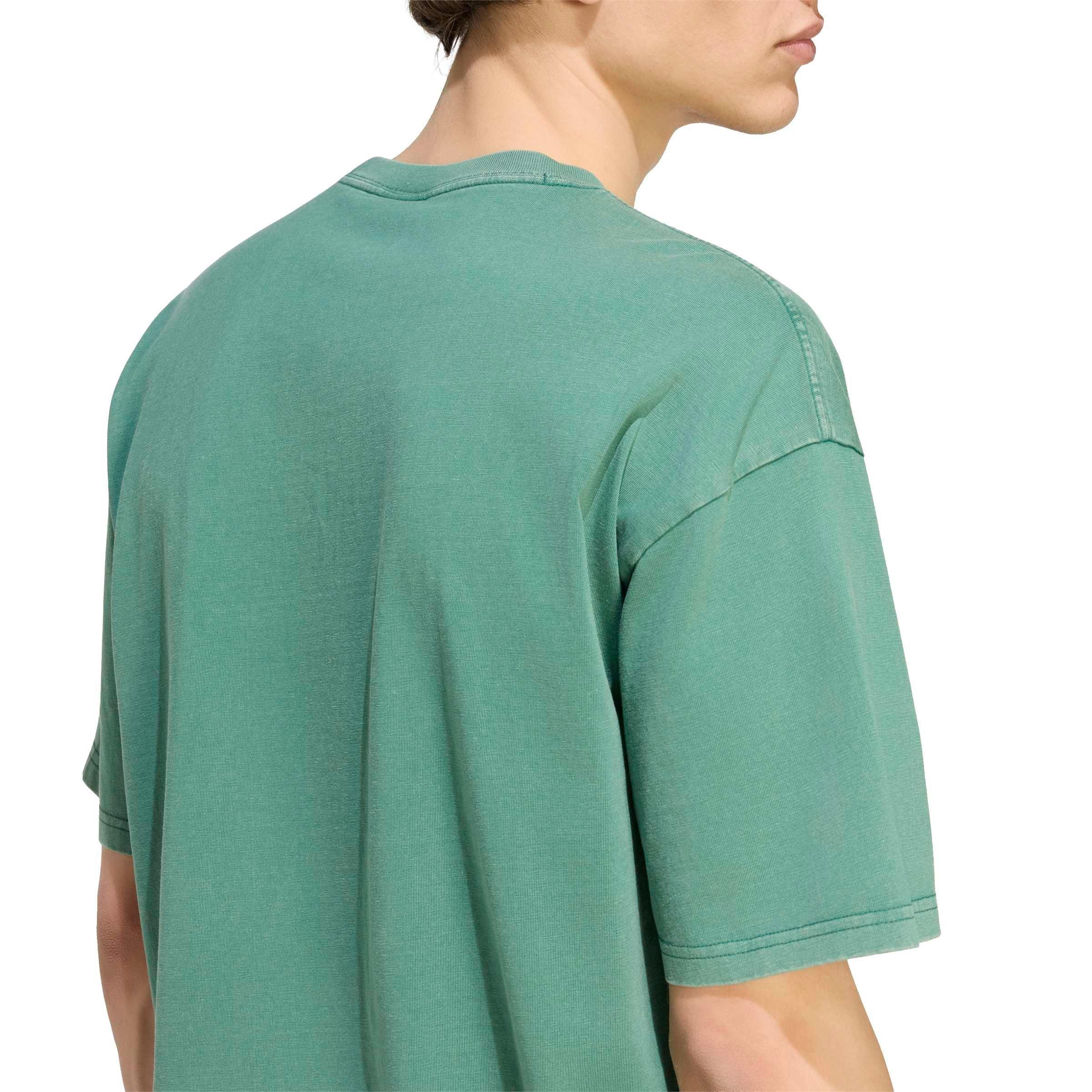 adidas Originals Men's Trefoil Essentials Washed Loose T-Shirt - Green - GREEN