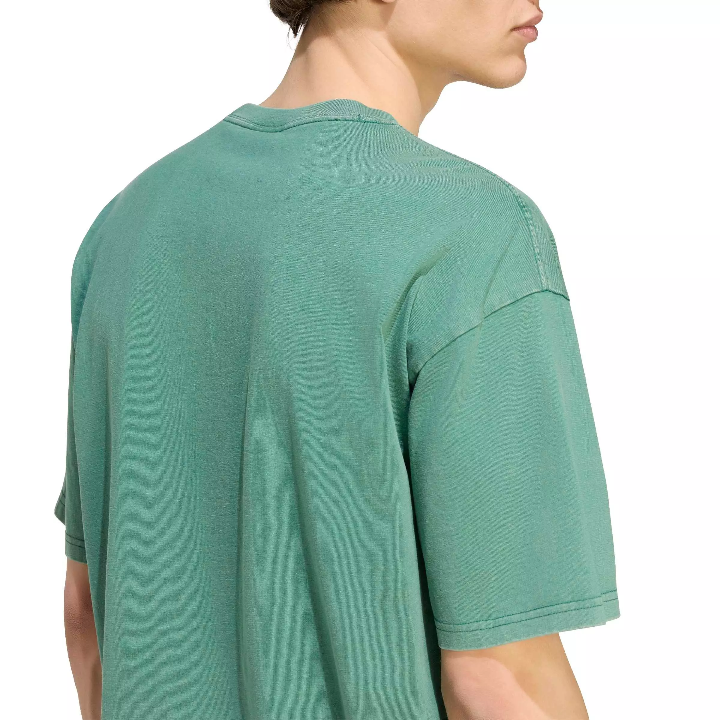 adidas Originals Men's Trefoil Essentials Washed Loose T-Shirt - Green - GREEN