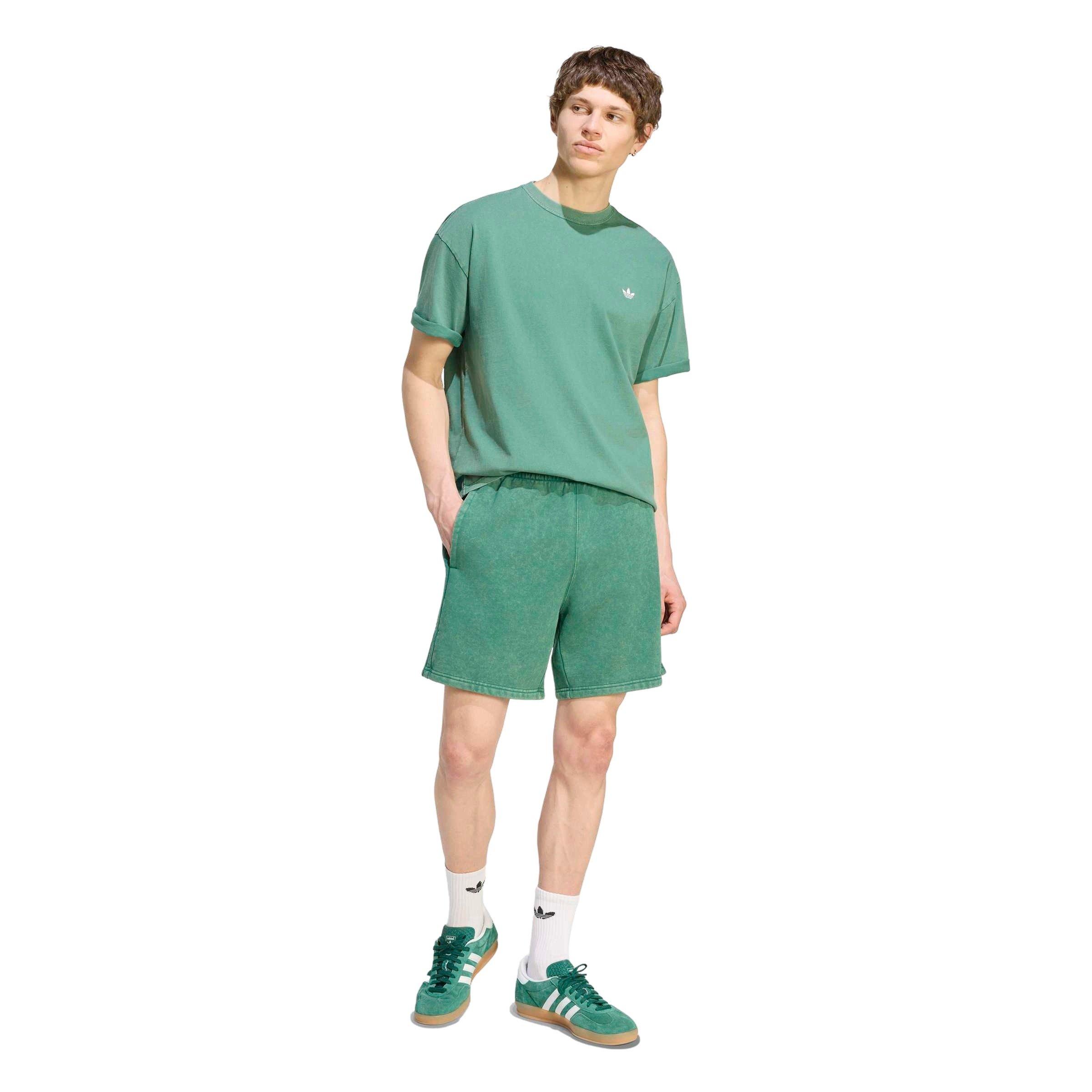 adidas Originals Men's Trefoil Essentials Washed Loose T-Shirt - Green - GREEN
