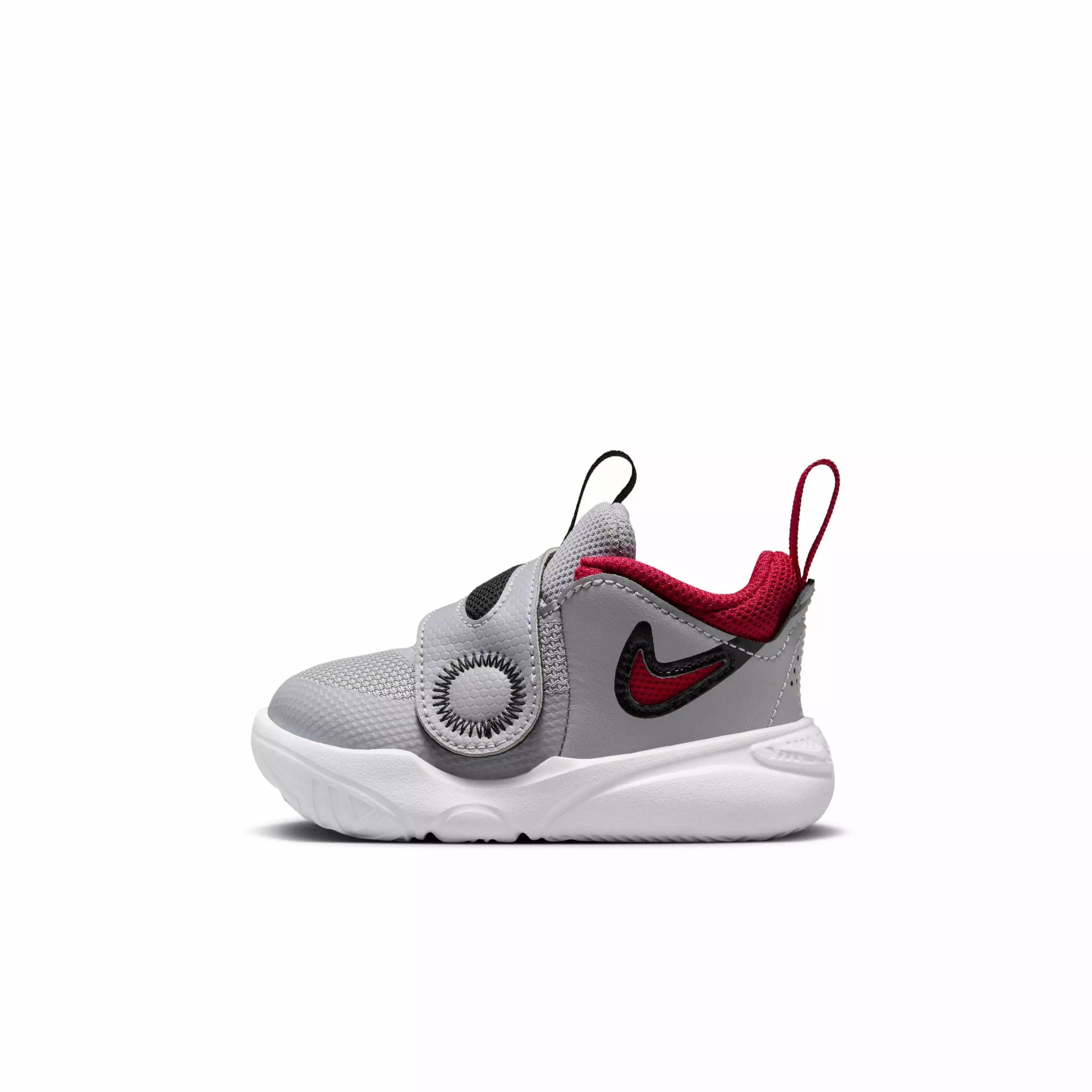 Nike Team Hustle D 11 "Cement Grey/Black/White/Gym Red" Infant Boys' Basketball Shoe - GREY/BLACK/WHITE/RED