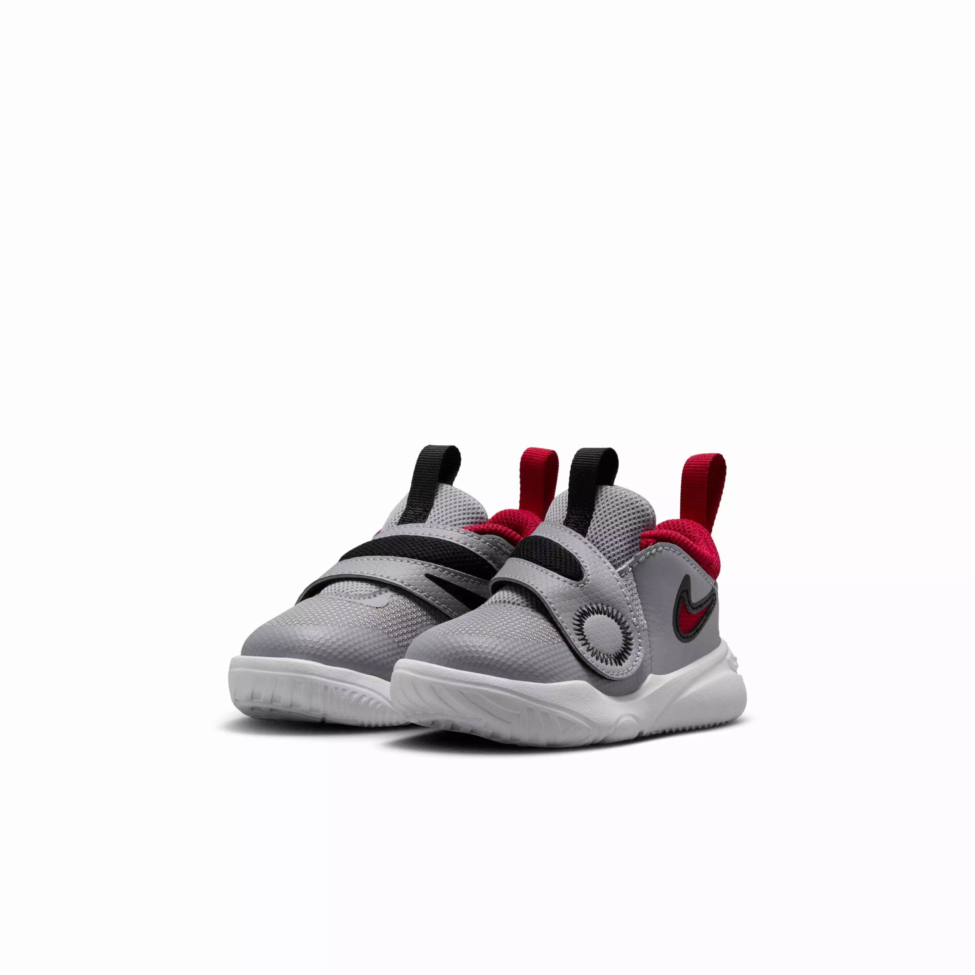 Nike Team Hustle D 11 "Cement Grey/Black/White/Gym Red" Infant Boys' Basketball Shoe - GREY/BLACK/WHITE/RED