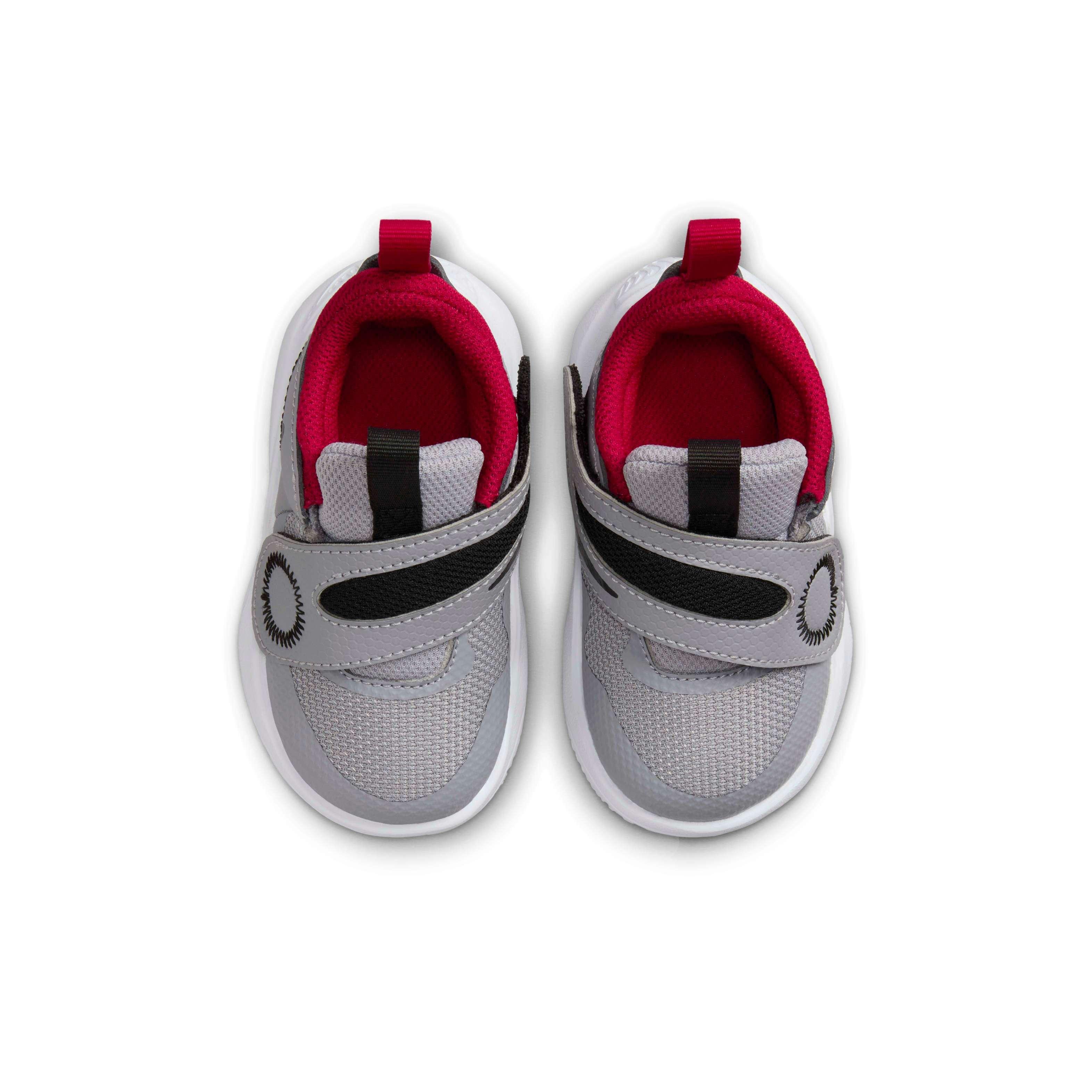 Nike Team Hustle D 11 "Cement Grey/Black/White/Gym Red" Infant Boys' Basketball Shoe - GREY/BLACK/WHITE/RED Thumbnail View 4