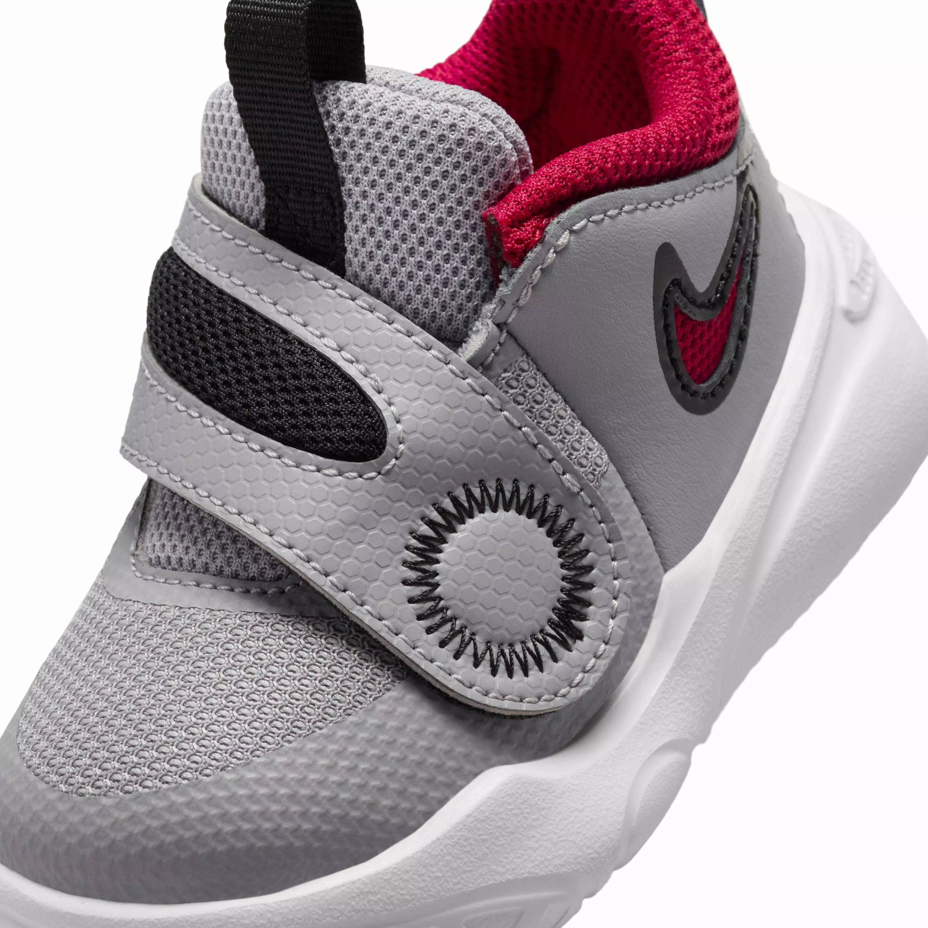 Nike Team Hustle D 11 "Cement Grey/Black/White/Gym Red" Infant Boys' Basketball Shoe - GREY/BLACK/WHITE/RED