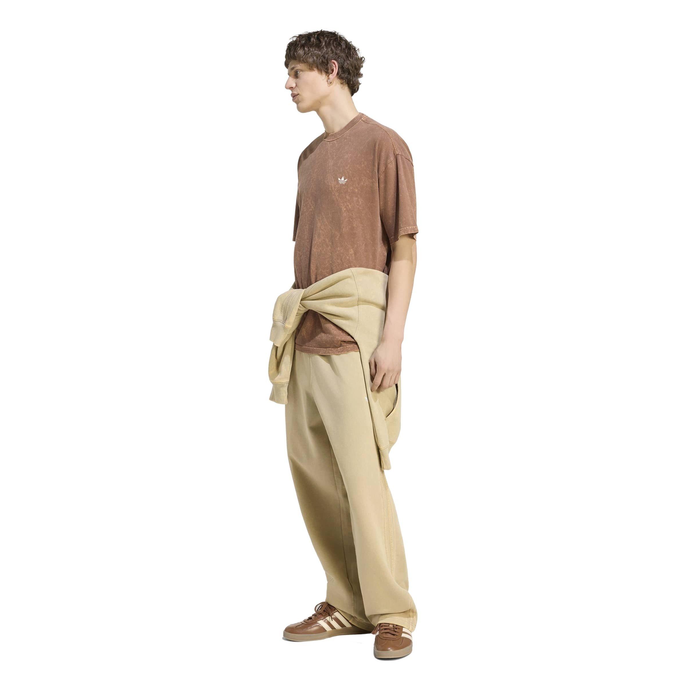 adidas Originals Men's Trefoil Essentials Washed Loose T-Shirt - Brown - BROWN