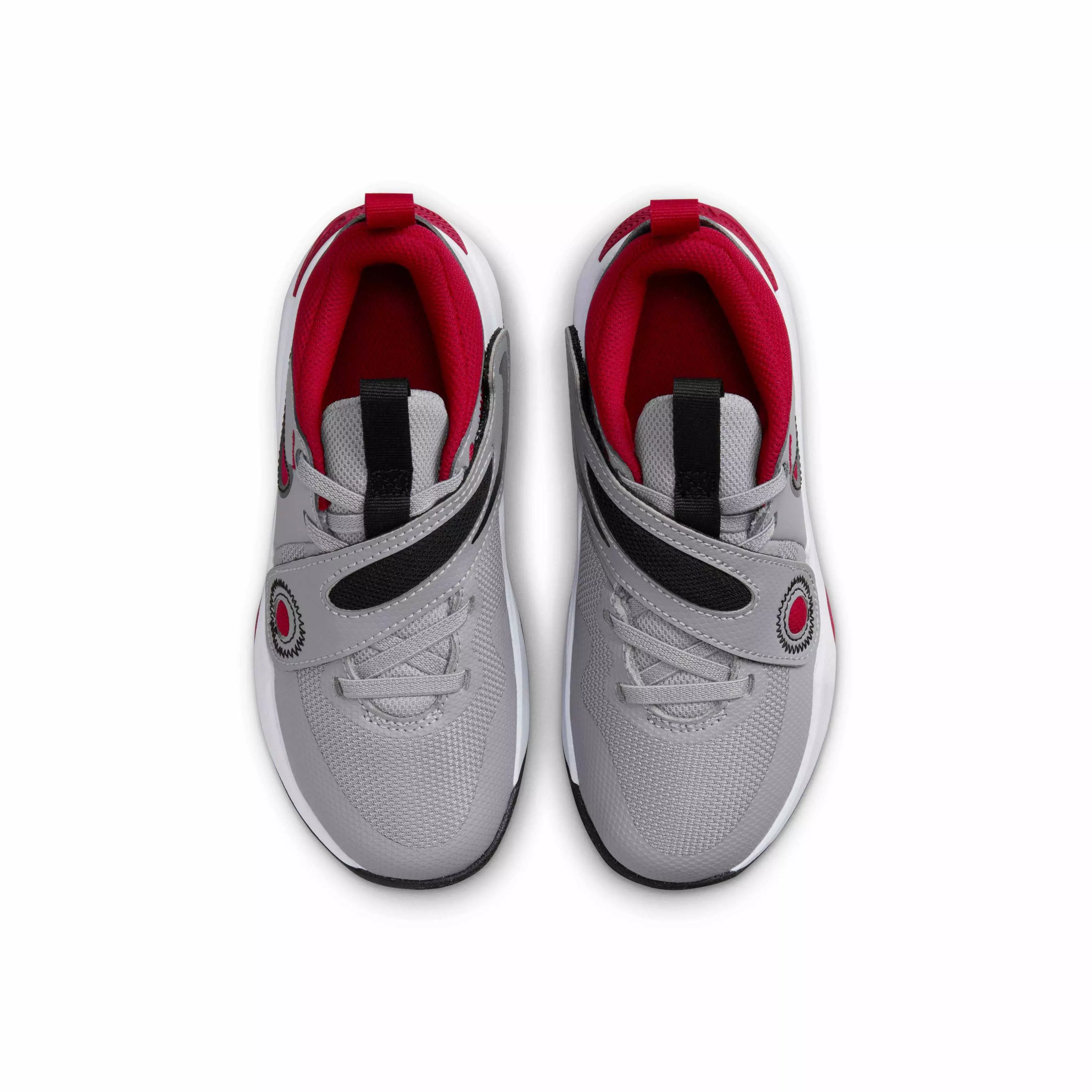 Nike Team Hustle D 11 "Cement Grey/Black/White/Gym Red" Preschool Boys' Basketball Shoe - GREY/BLACK/WHITE/RED