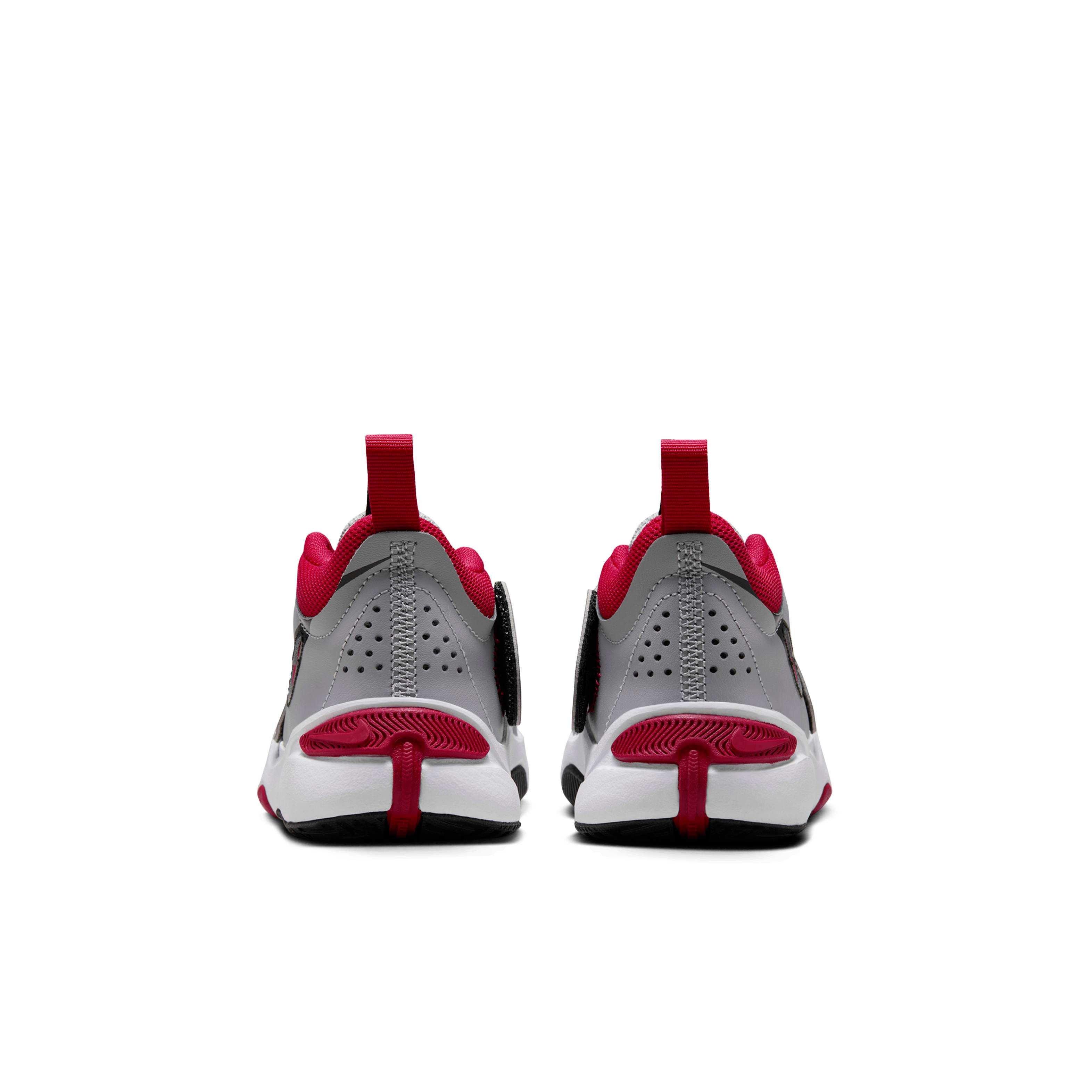 Nike Team Hustle D 11 Preschool Boys' "Cement Grey/Black/White/Gym Red" Basketball Shoe