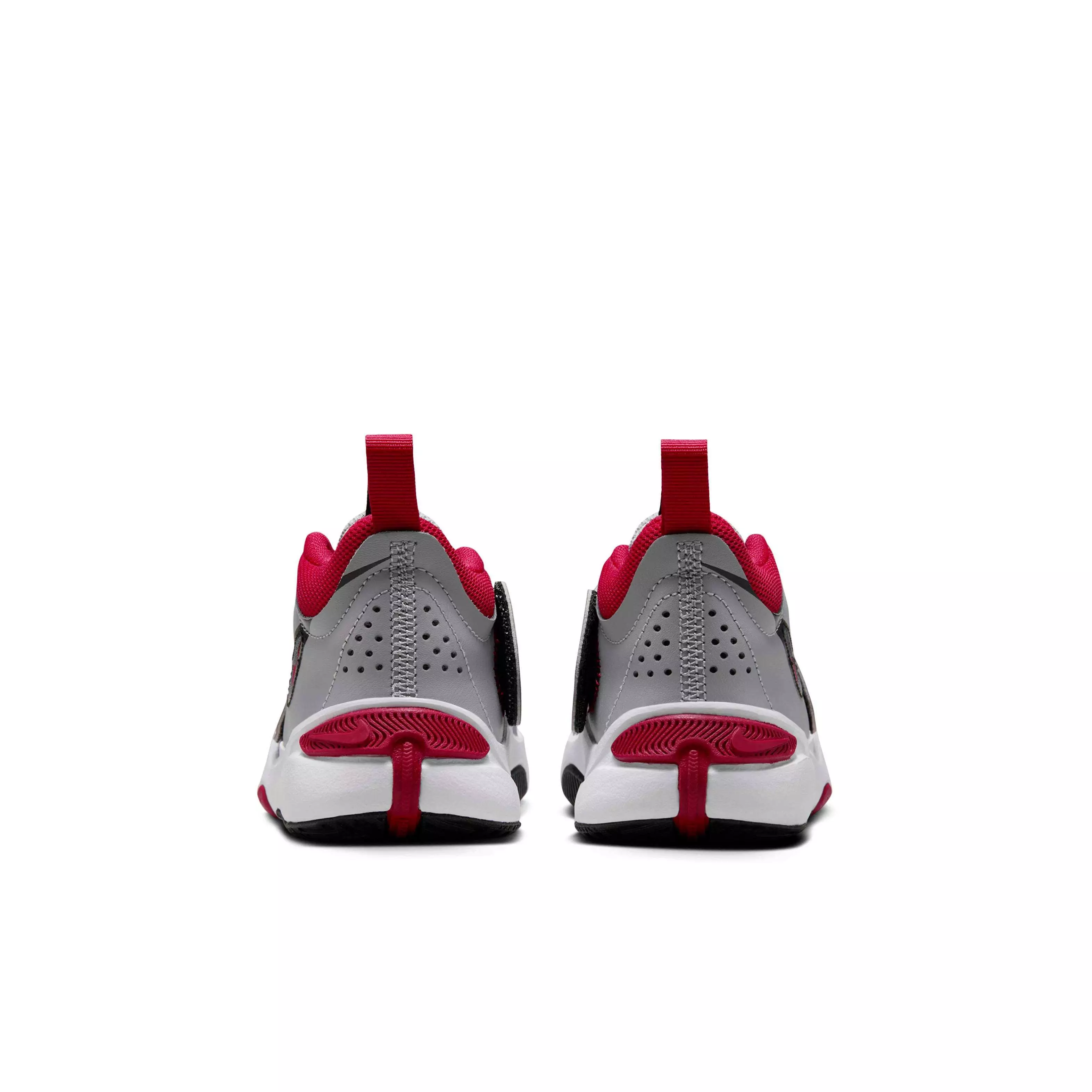 Nike Team Hustle D 11 "Cement Grey/Black/White/Gym Red" Preschool Boys' Basketball Shoe - GREY/BLACK/WHITE/RED