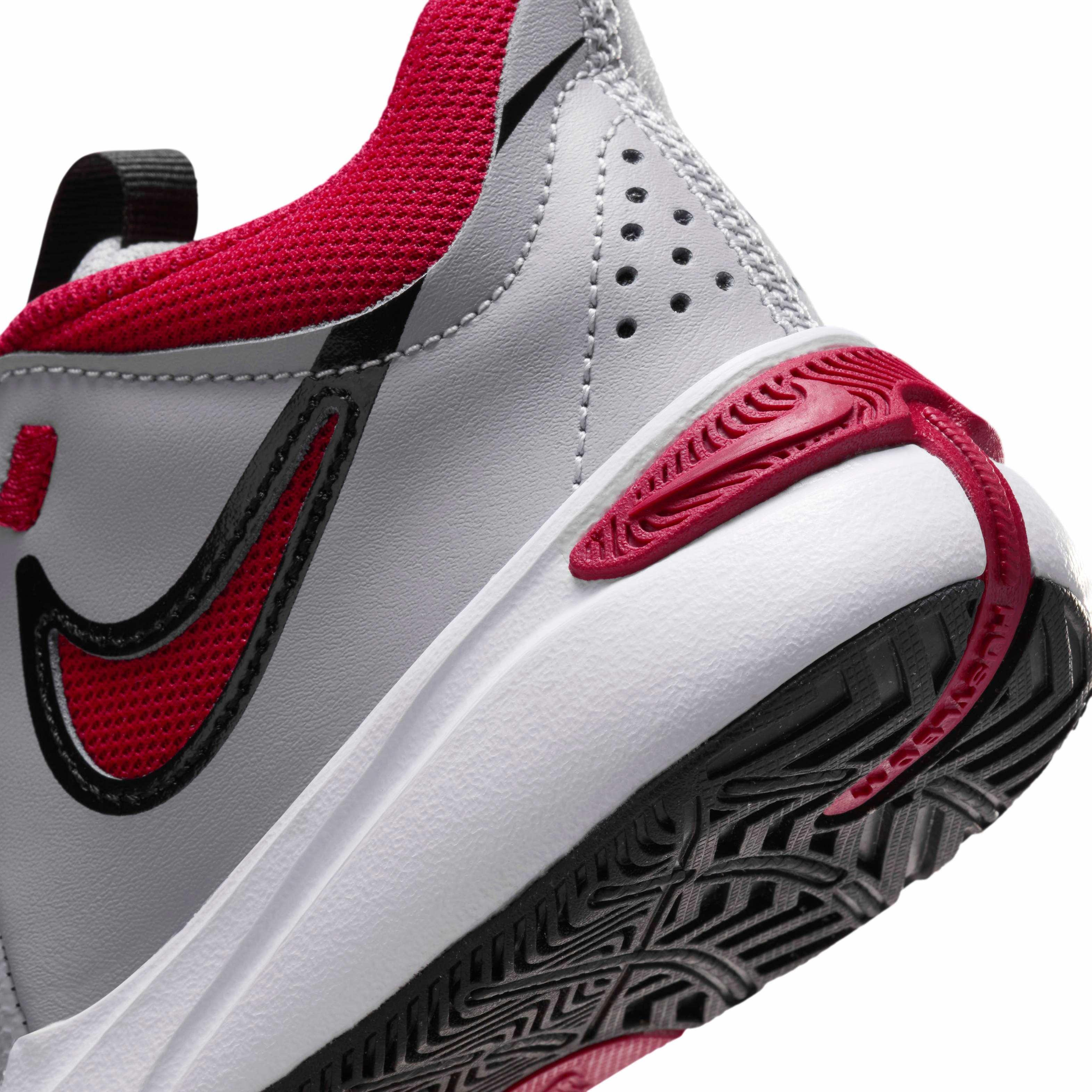 Nike Team Hustle D 11 Preschool Boys' "Cement Grey/Black/White/Gym Red" Basketball Shoe