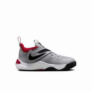 Nike Team Hustle D 11 "Cement Grey/Black/White/Gym Red" Preschool Boys' Basketball Shoe