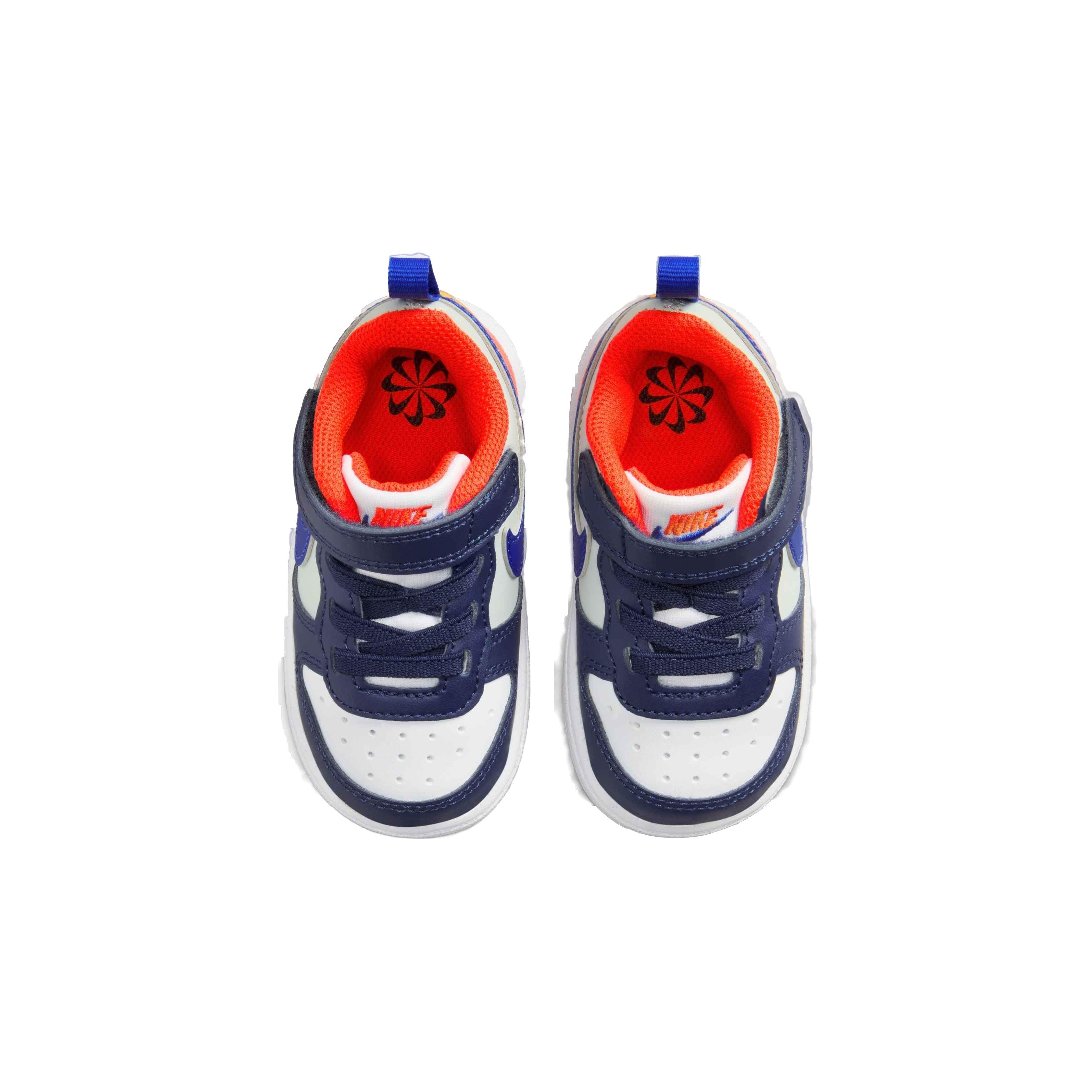 Nike Court Borough Low Recraft "Midnight Navy/Hyper Royal/Team Orange" Infant Boys' Shoe - NAVY/ROYAL/ORANGE Thumbnail View 4