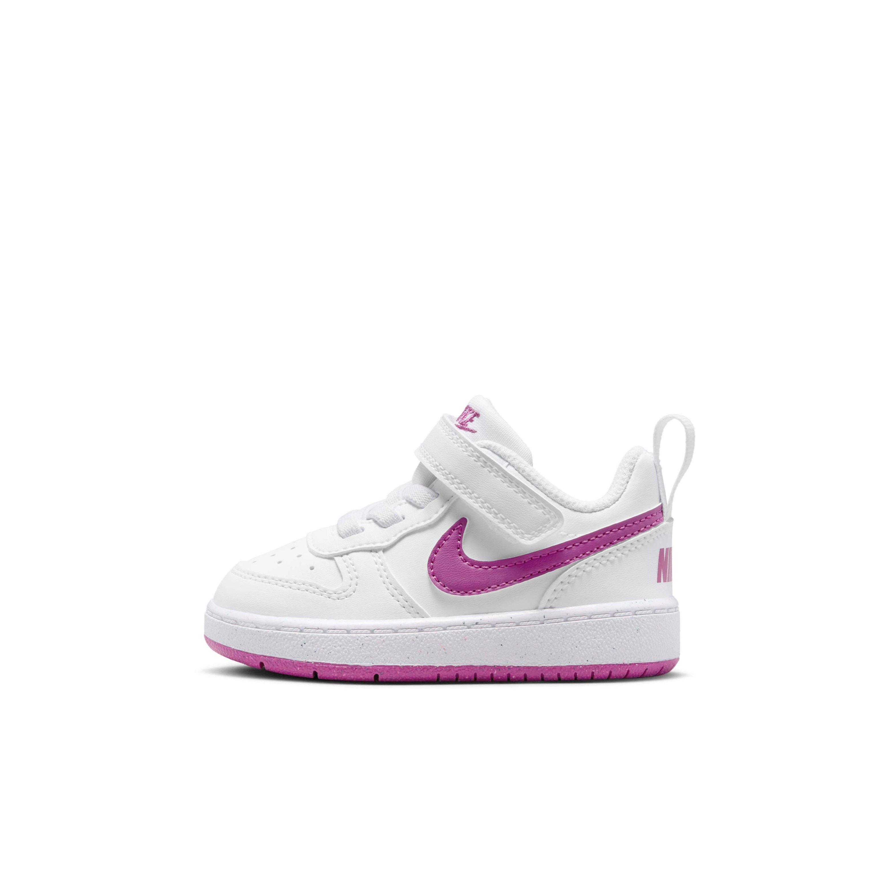 Nike Court Borough Low Recraft Infant Girls' "White/Hot Fuchsia" Shoe