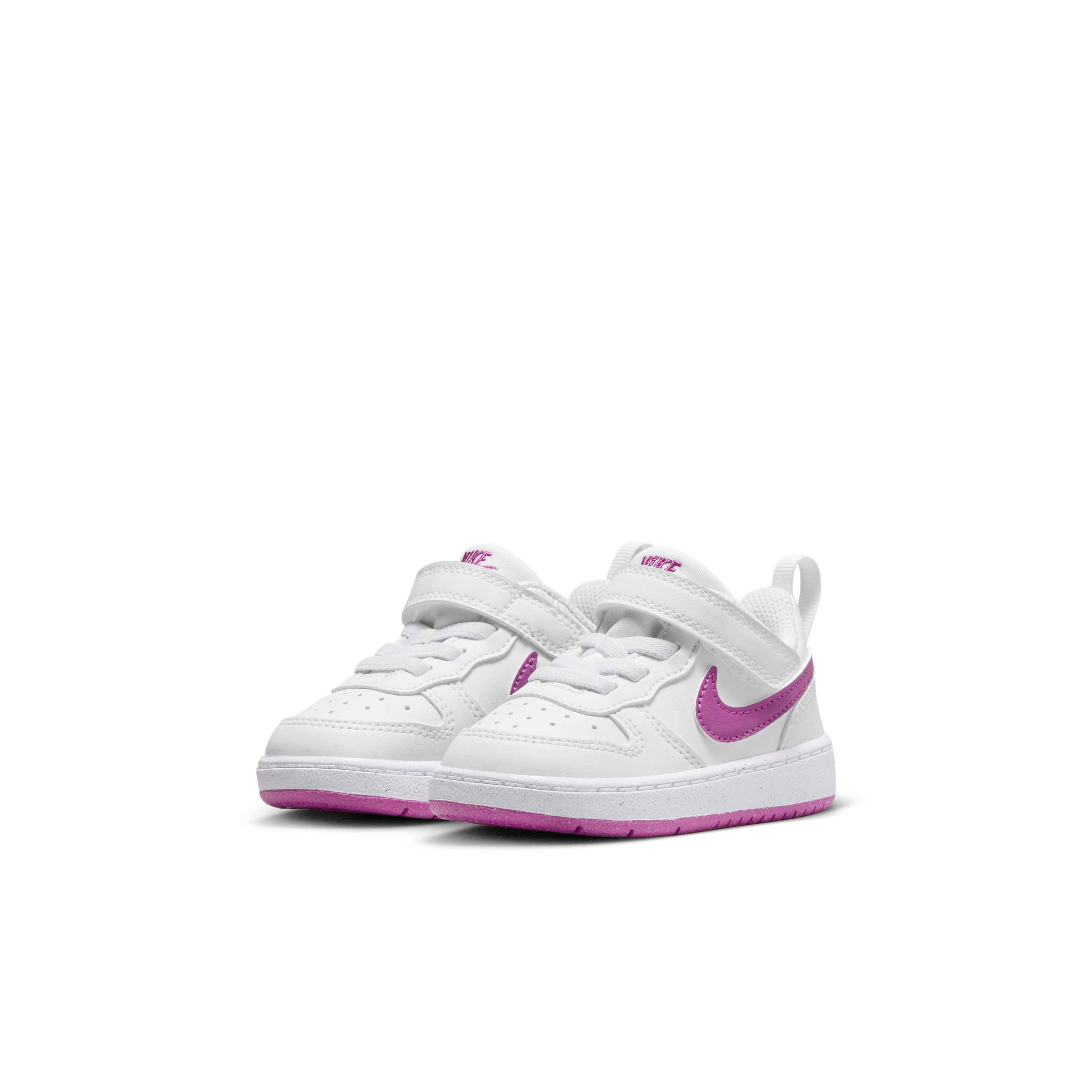Nike Court Borough Low Recraft Infant Girls' "White/Hot Fuchsia" Shoe