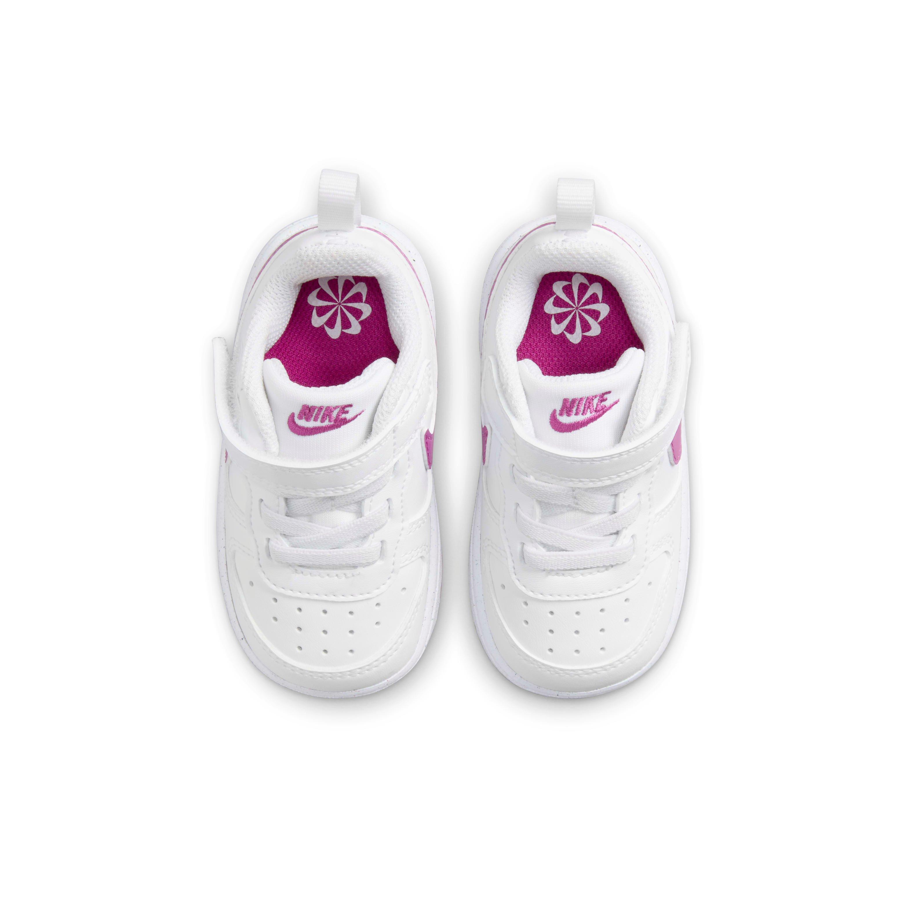Nike Court Borough Low Recraft Infant Girls' "White/Hot Fuchsia" Shoe