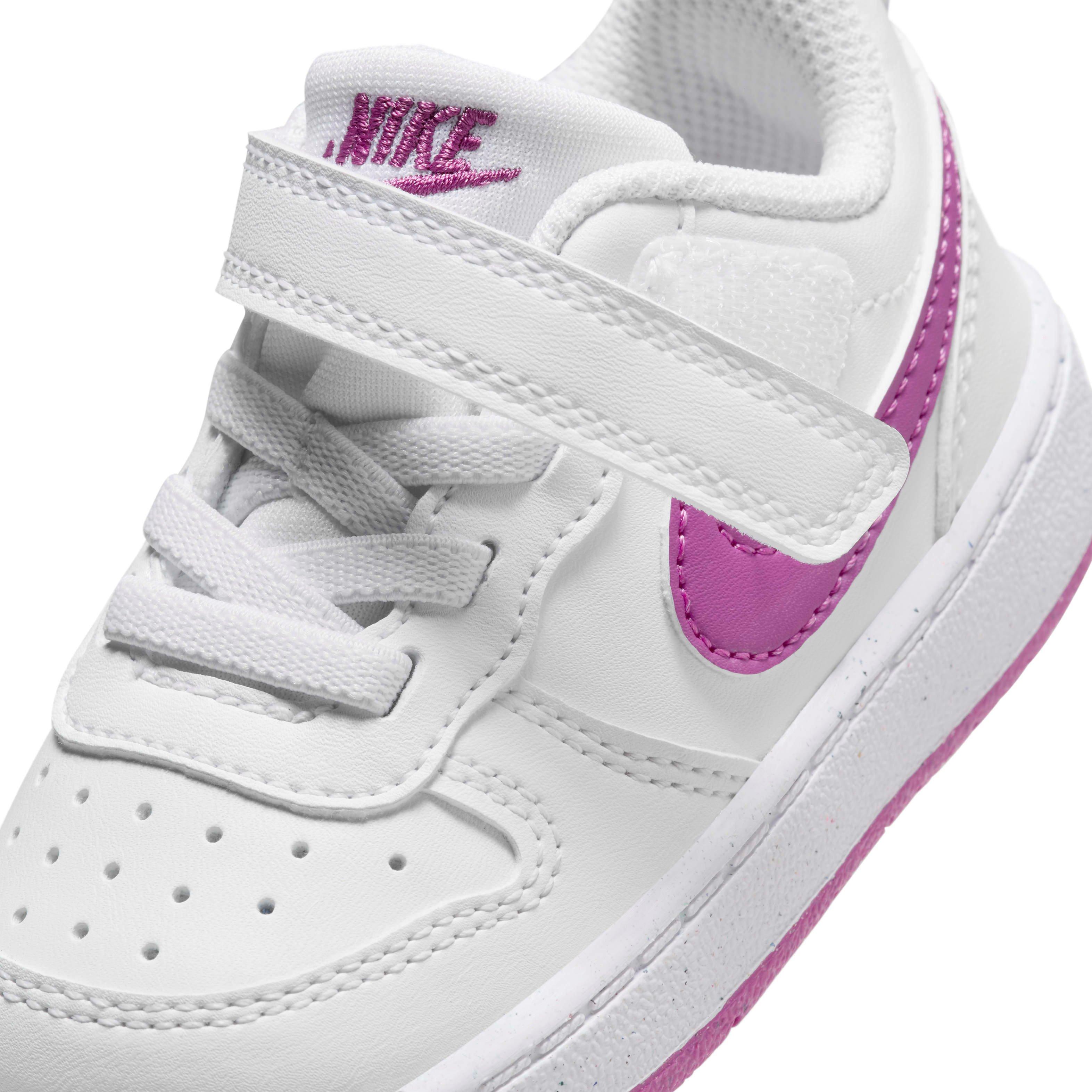 Nike Court Borough Low Recraft Infant Girls' "White/Hot Fuchsia" Shoe