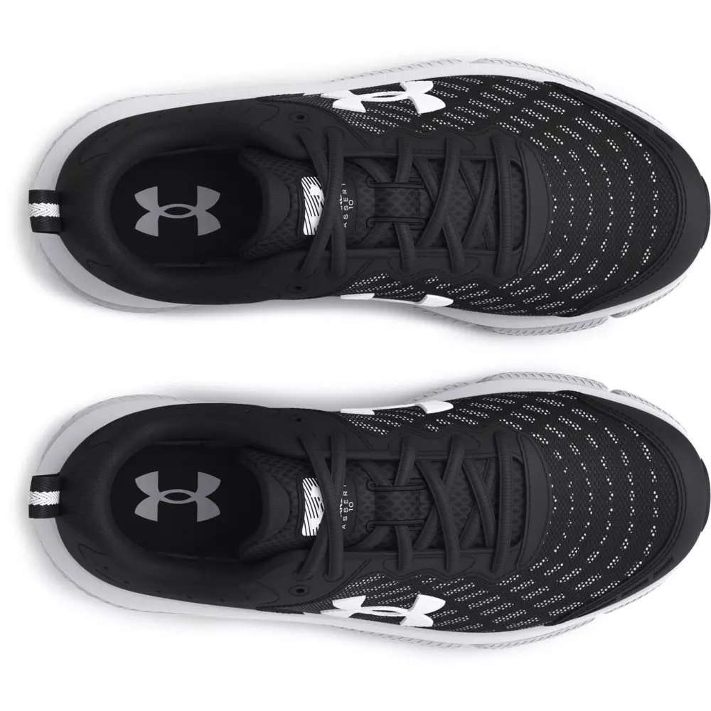 Under Armour Assert 10 Wide "Black/White" Grade School Boys' Running Shoe - BLACK/WHITE