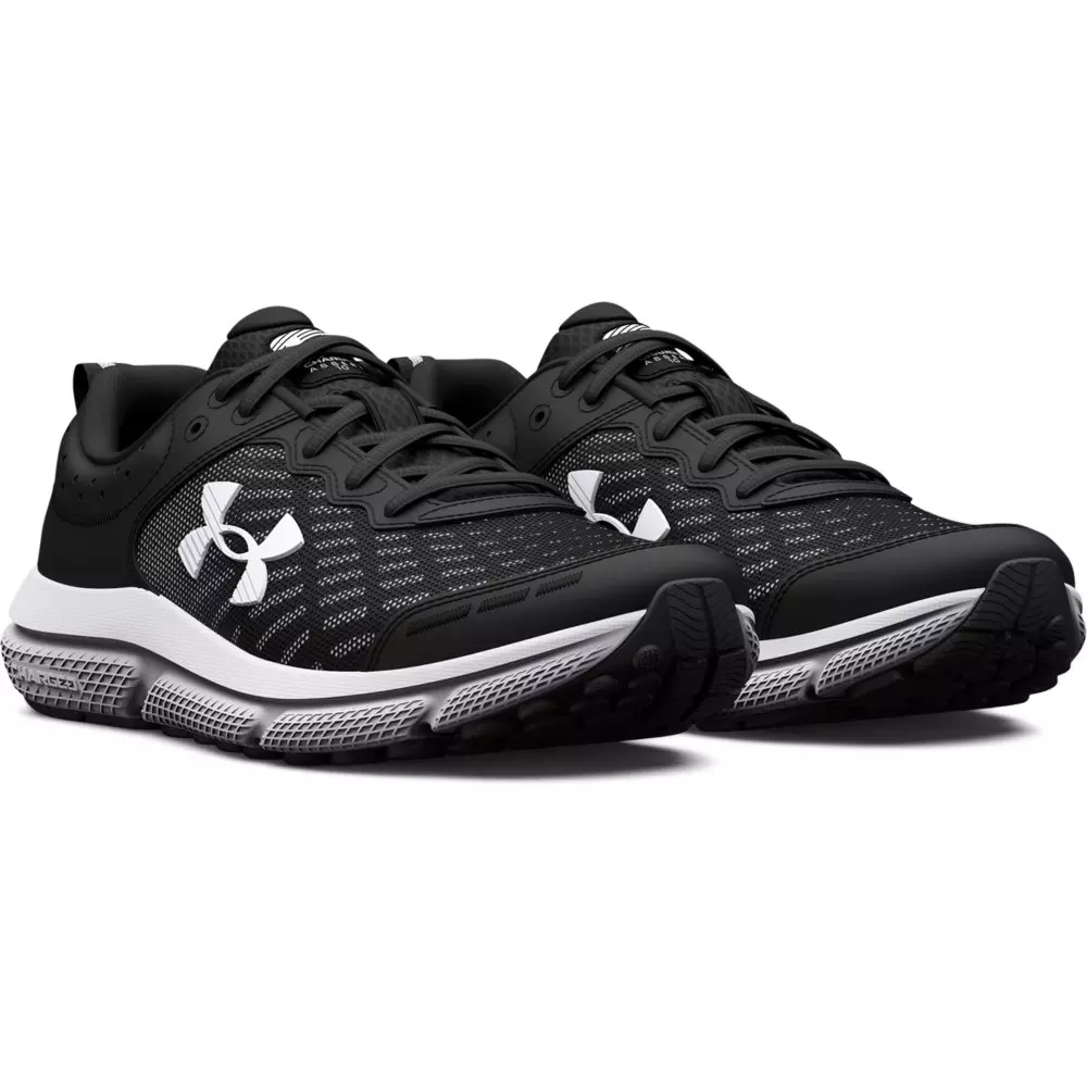 Under Armour Assert 10 Wide "Black/White" Grade School Boys' Running Shoe - BLACK/WHITE