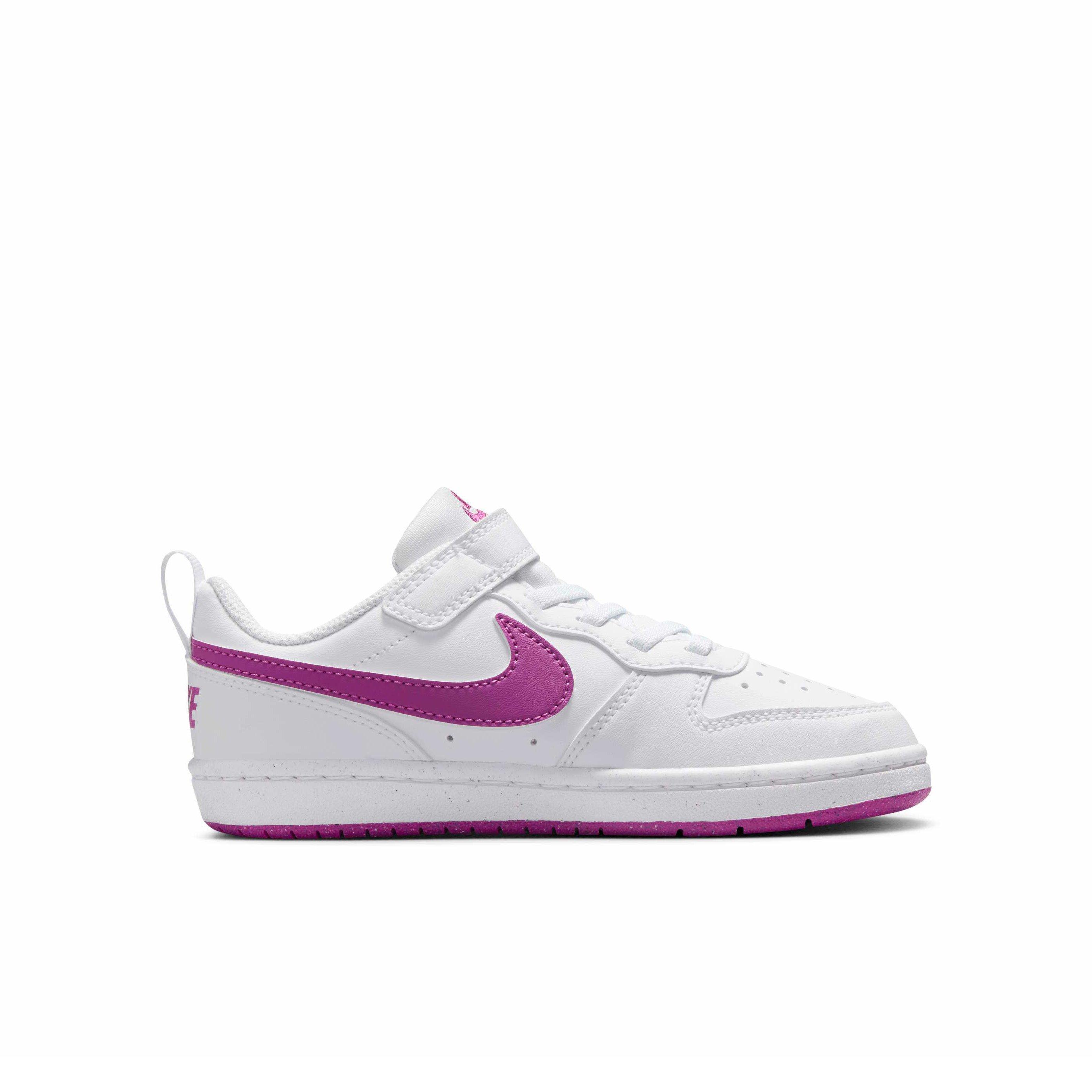 Nike Court Borough Low Recraft Preschool Girls' "White/Hot Fuchsia" Shoe