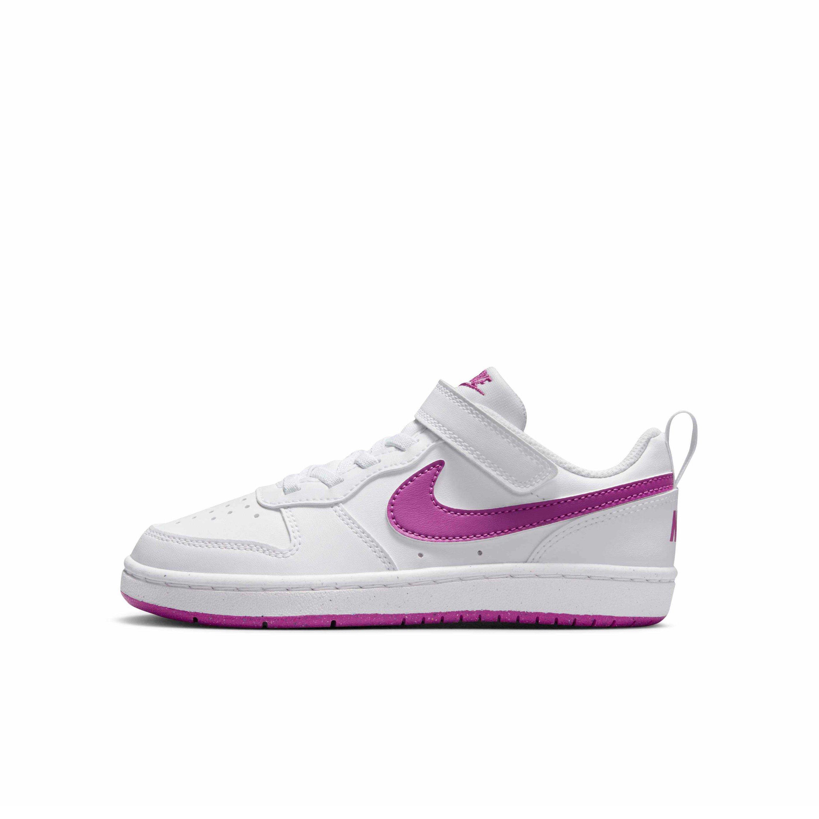 Nike Court Borough Low Recraft Preschool Girls' "White/Hot Fuchsia" Shoe