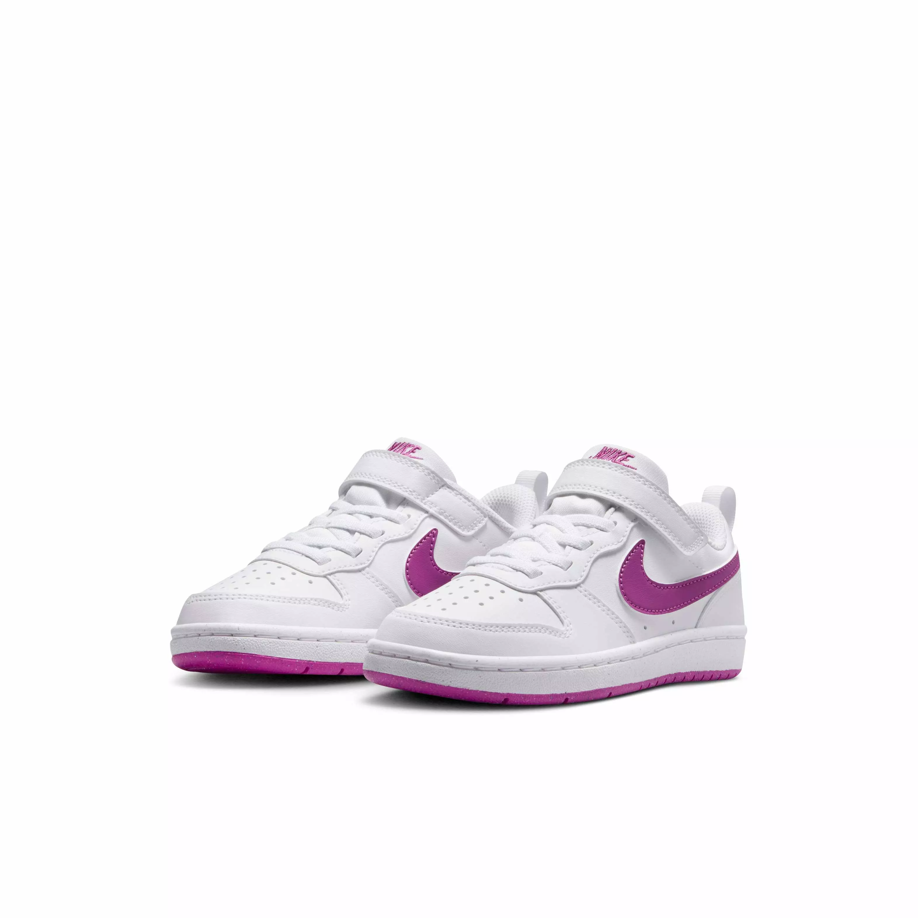 Nike Court Borough Low Recraft "White/Hot Fuchsia" Preschool Girls' Shoe - WHITE/FUCHSIA