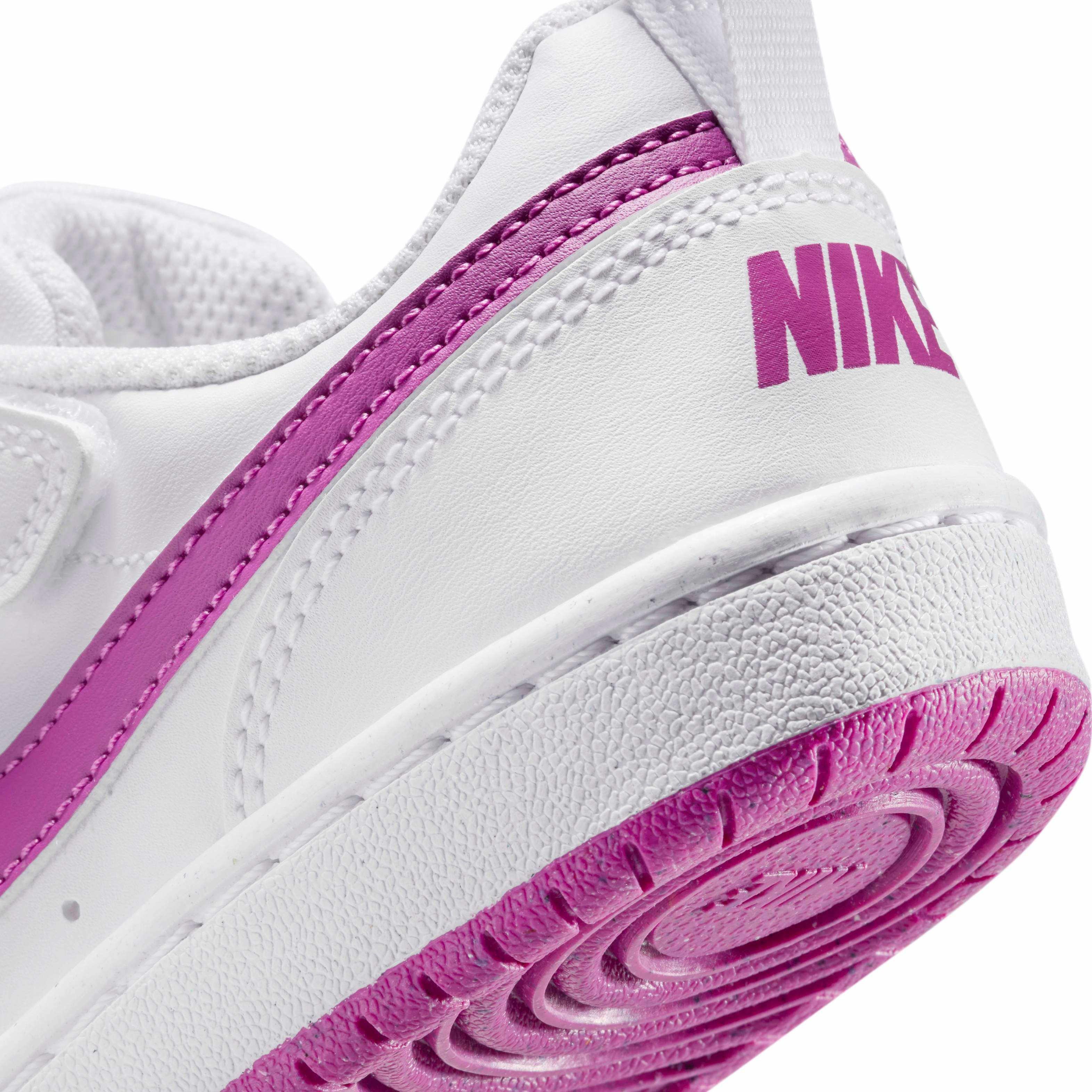 Nike Court Borough Low Recraft Preschool Girls' "White/Hot Fuchsia" Shoe