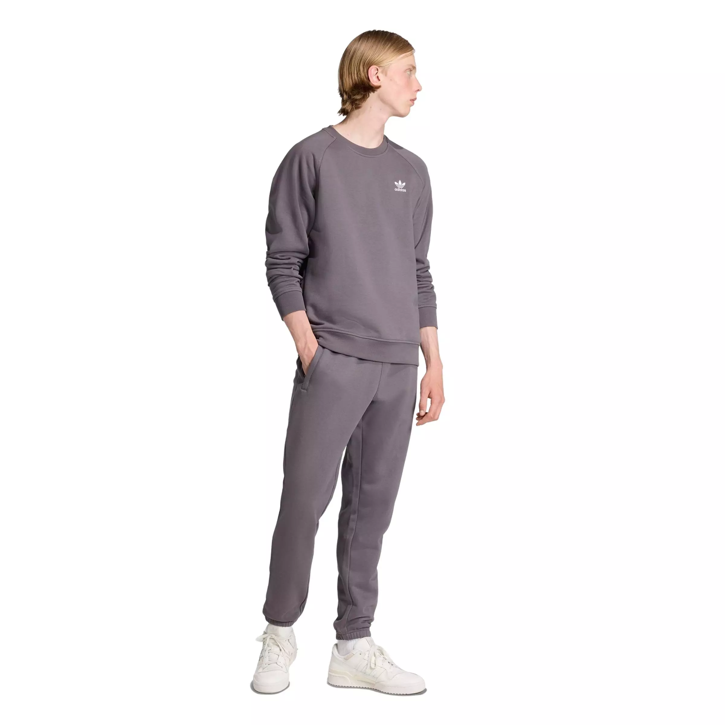 adidas Originals Men's Trefoil Essentials Pants - Dk Grey - DARK GREY