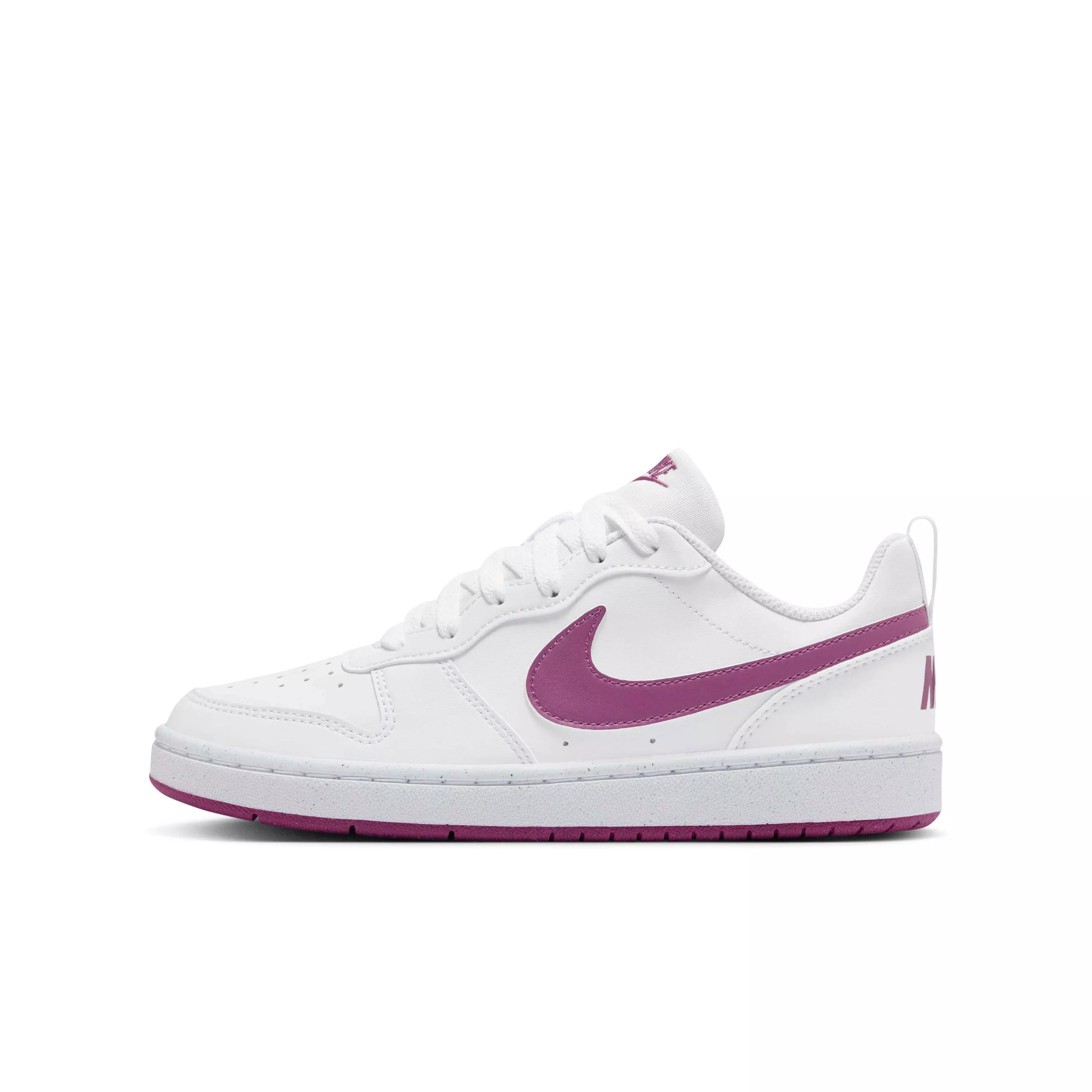 Nike Court Borough Low Recraft "White/Hot Fuchsia" Grade School Girls' Shoe - WHITE/FUCHSIA