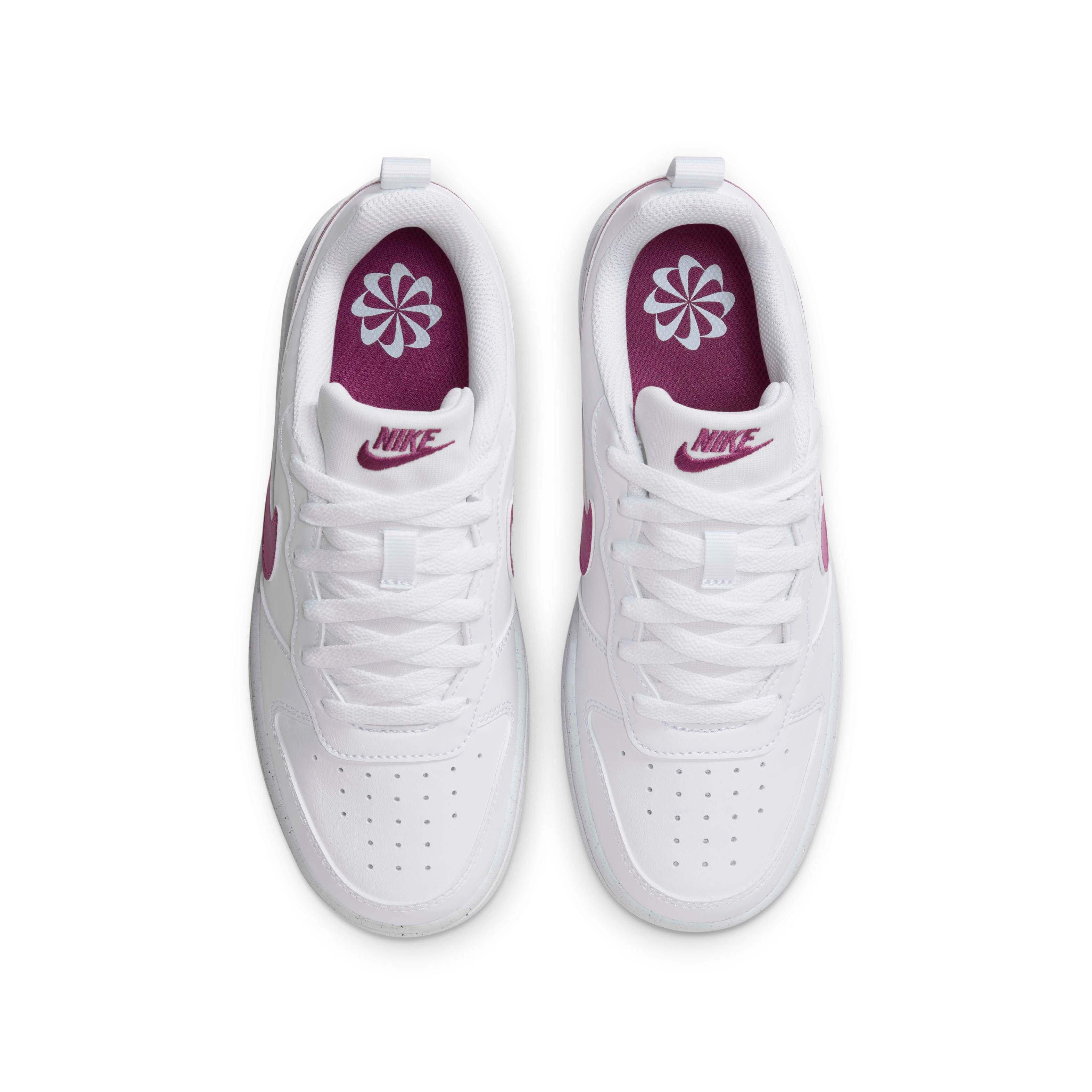 Nike Court Borough Low Recraft Grade School Girls' "White/Hot Fuchsia" Shoe