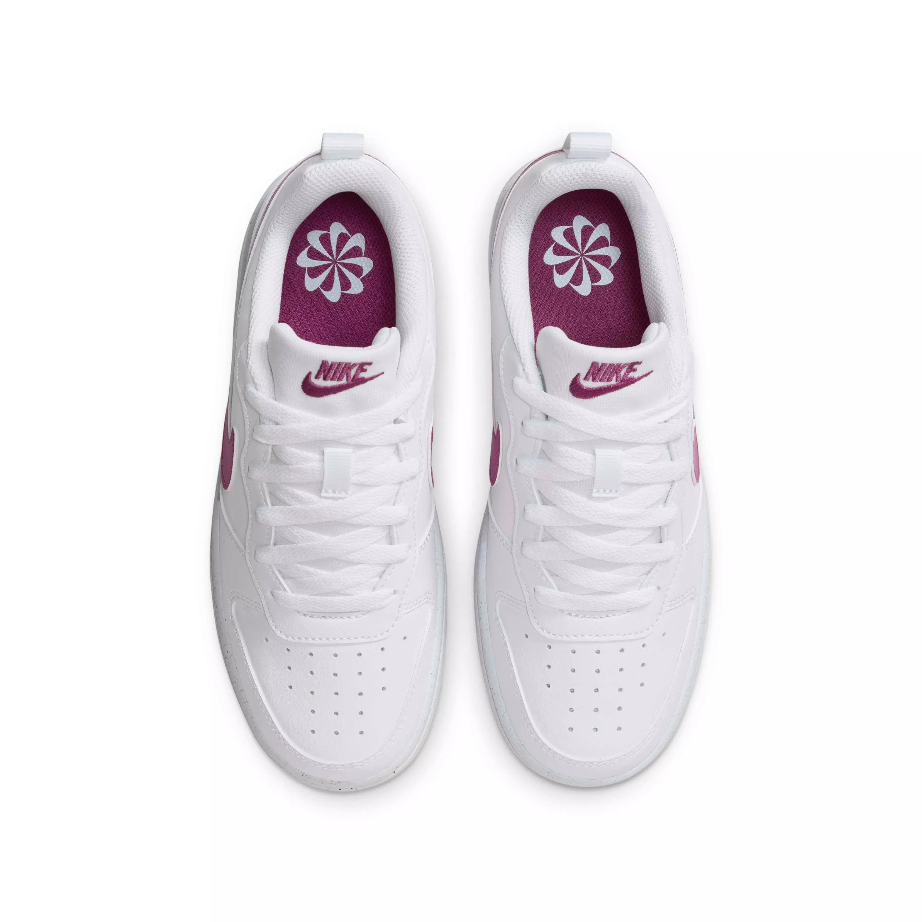 Nike Court Borough Low Recraft "White/Hot Fuchsia" Grade School Girls' Shoe - WHITE/FUCHSIA