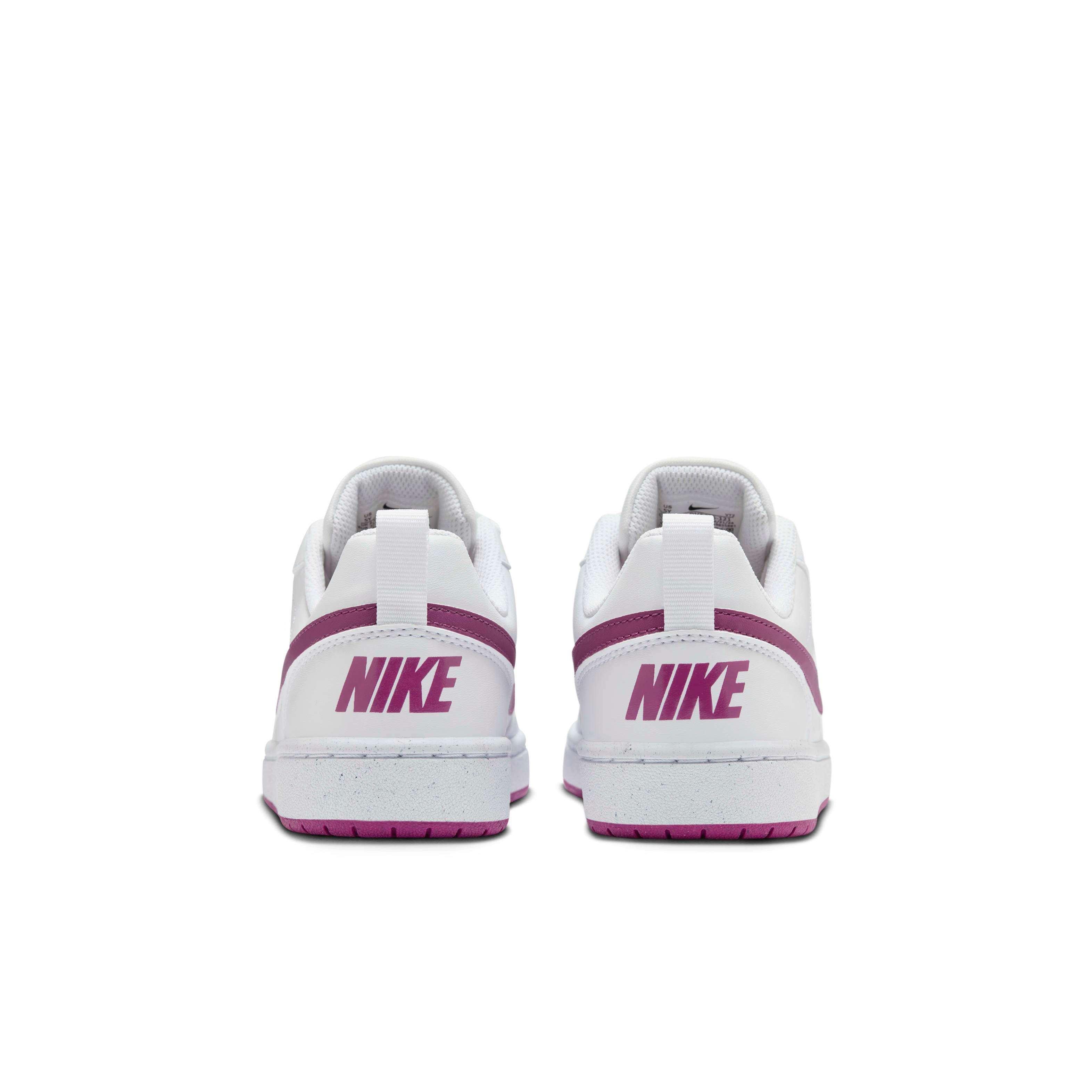 Nike Court Borough Low Recraft Grade School Girls' "White/Hot Fuchsia" Shoe