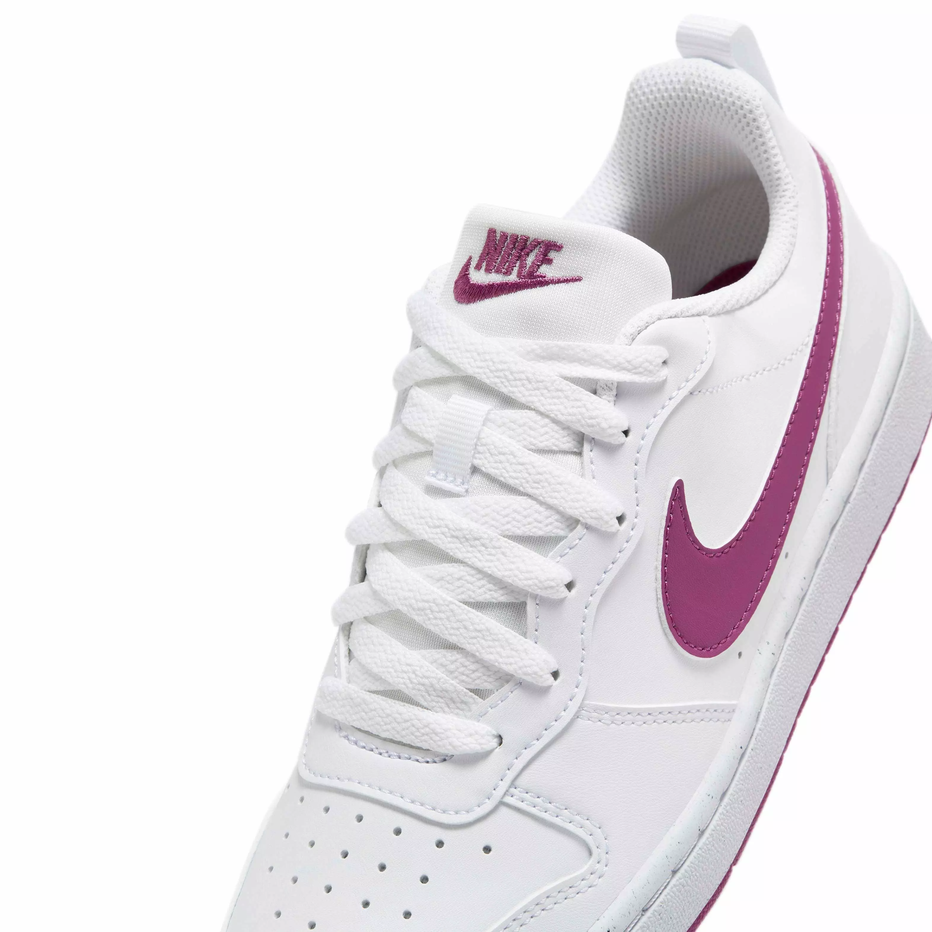 Nike Court Borough Low Recraft "White/Hot Fuchsia" Grade School Girls' Shoe - WHITE/FUCHSIA