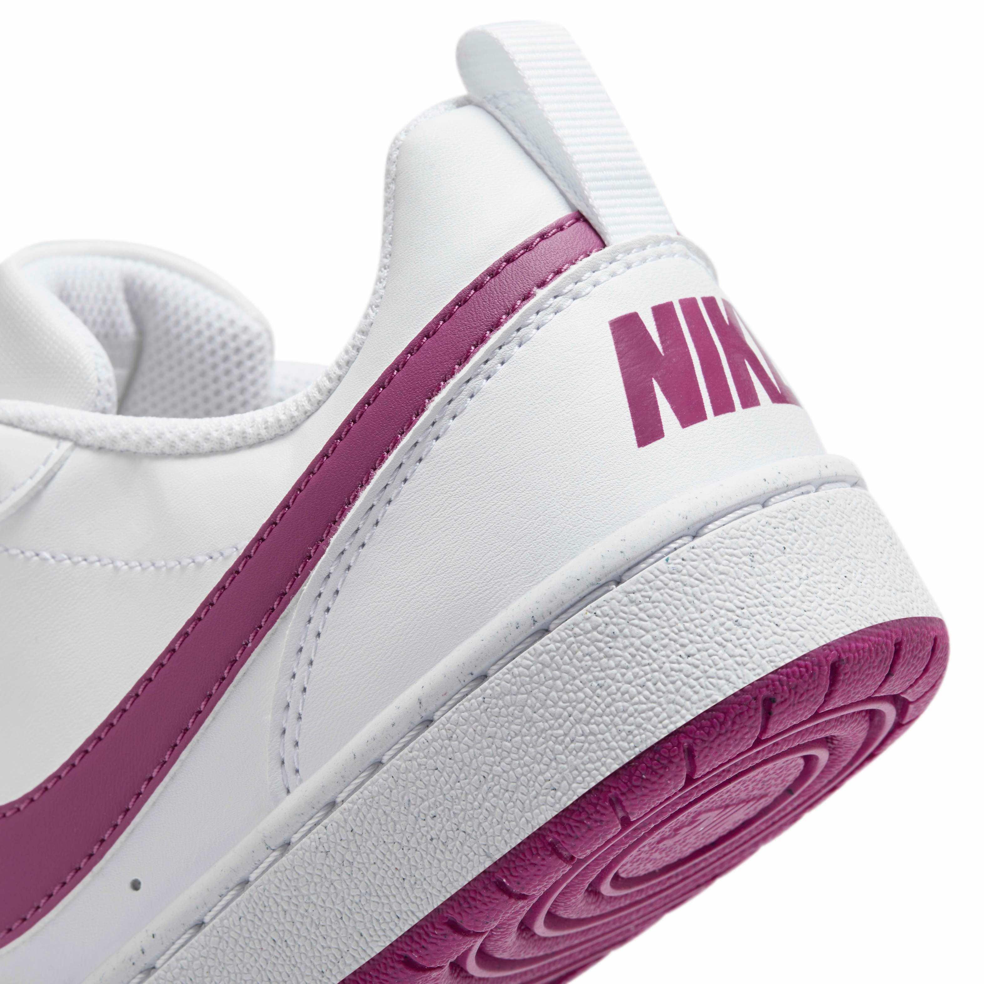 Nike Court Borough Low Recraft Grade School Girls' "White/Hot Fuchsia" Shoe