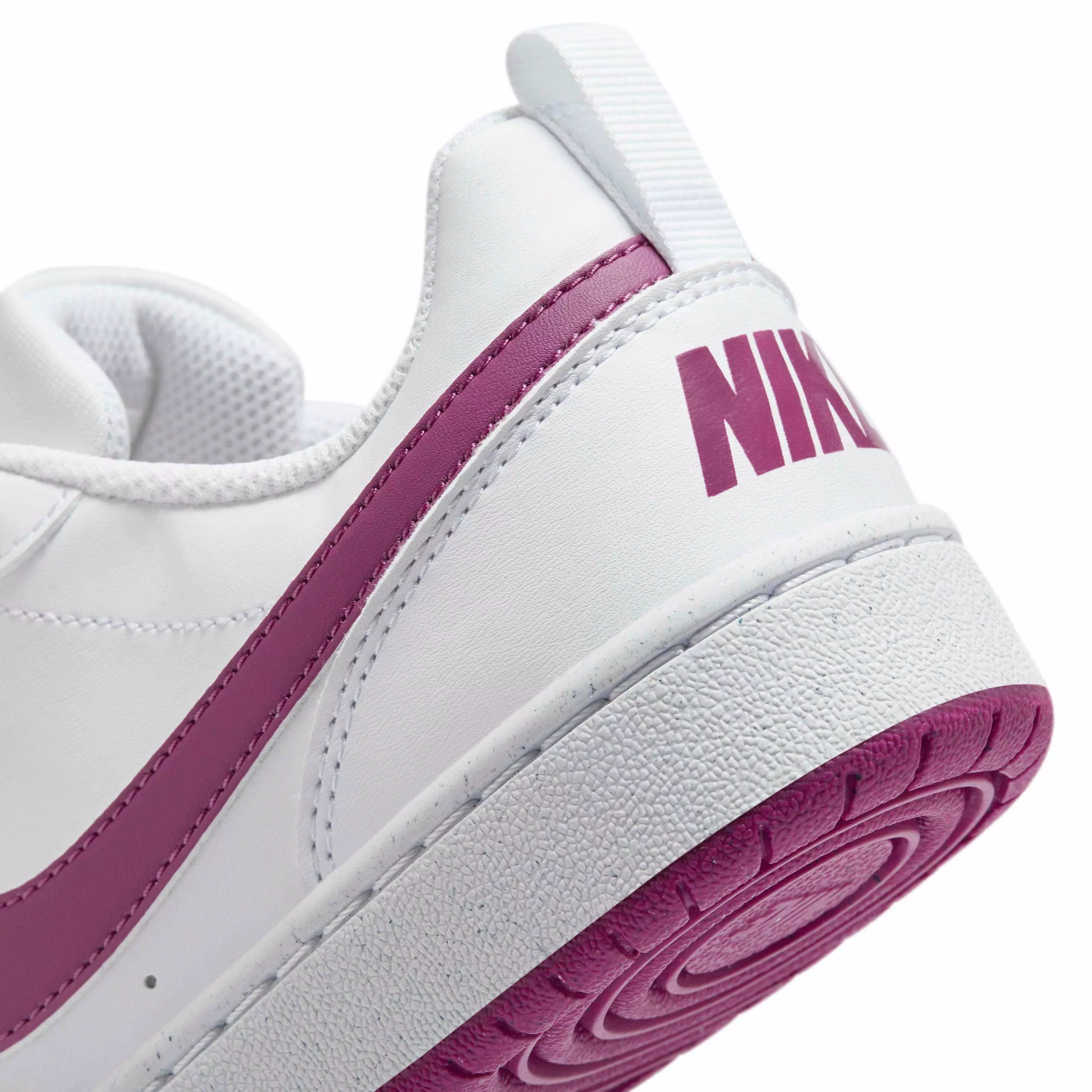 Nike Court Borough Low Recraft "White/Hot Fuchsia" Grade School Girls' Shoe - WHITE/FUCHSIA