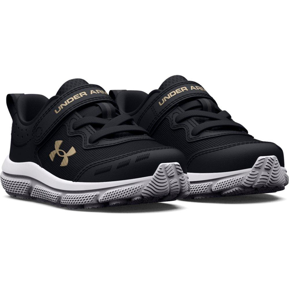 Under Armour Assert 10 AC Infant Girls' "Black/Metallic Gold" Running Shoe