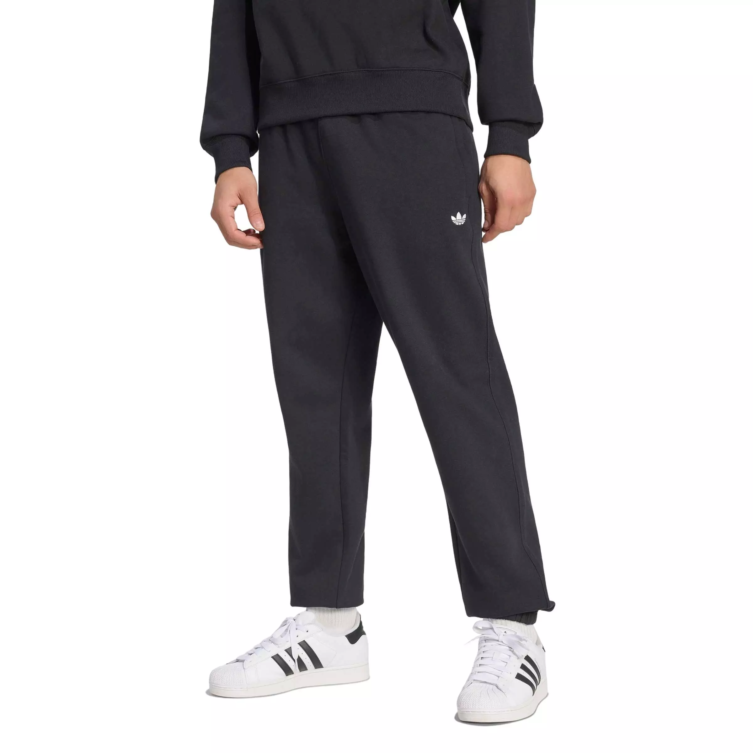 adidas Originals Men's Trefoil Essentials Regular Fleece Joggers - Black - BLACK
