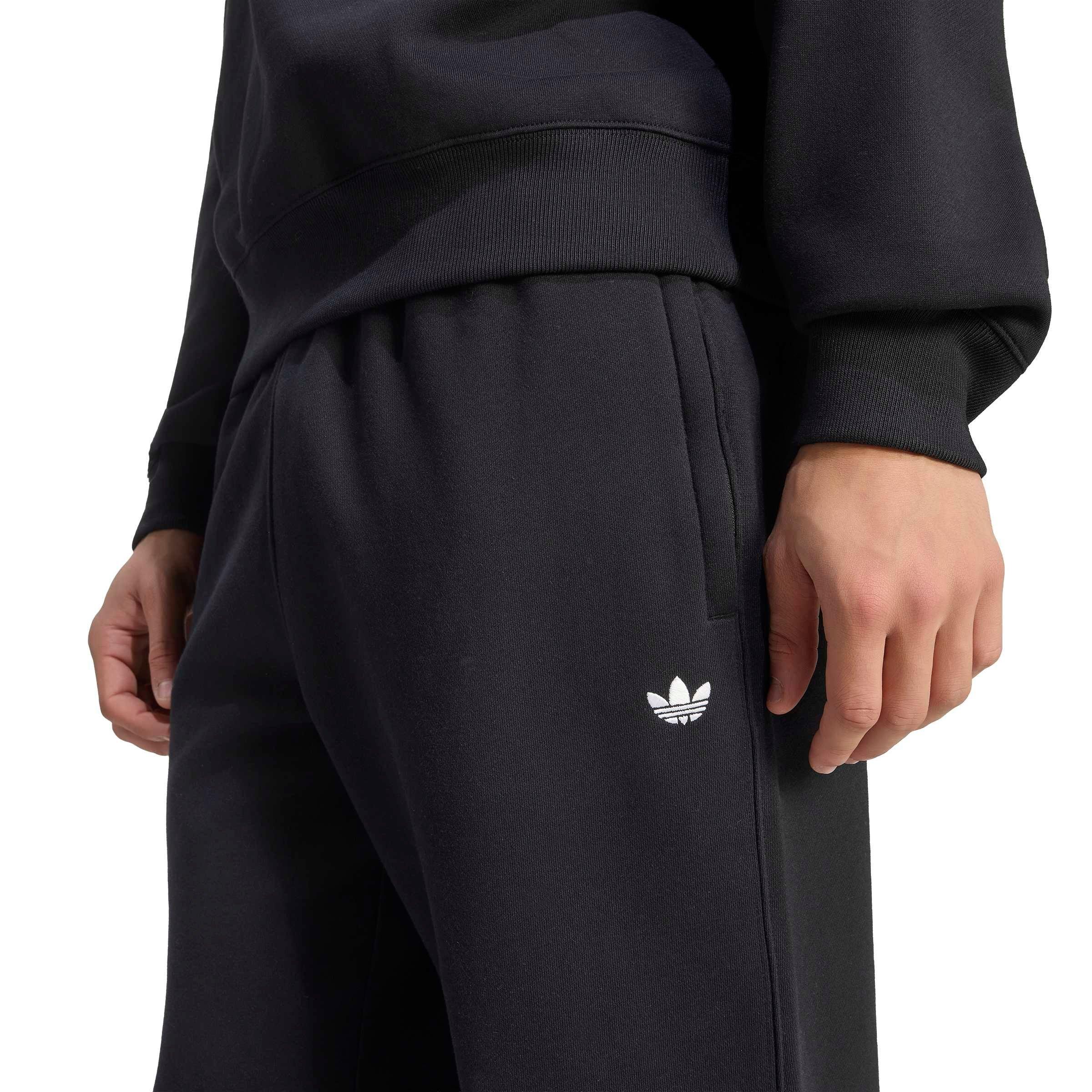 adidas Originals Men's Trefoil Essentials Regular Fleece Joggers - Black - BLACK Thumbnail View 3