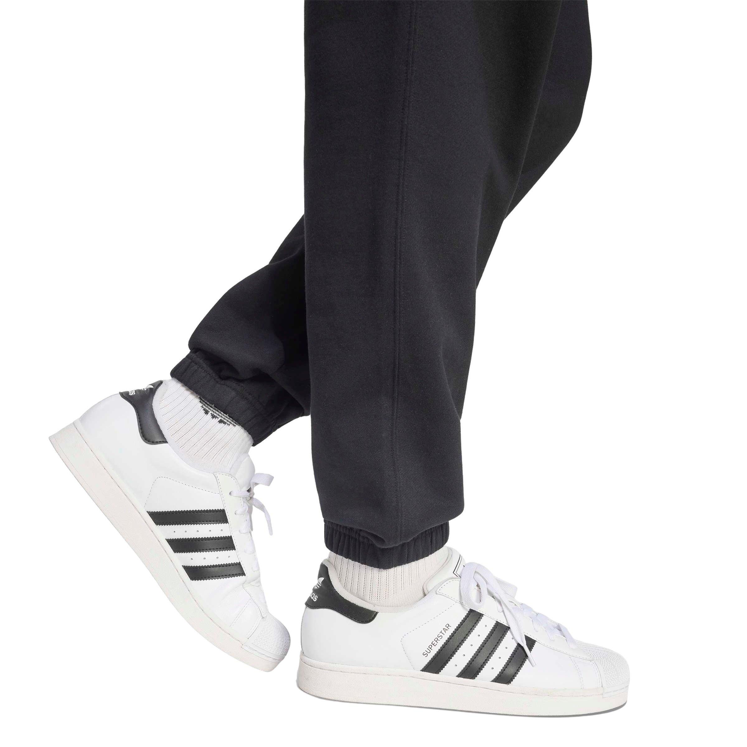 adidas Originals Men's Trefoil Essentials Regular Fleece Joggers - Black - BLACK Thumbnail View 4