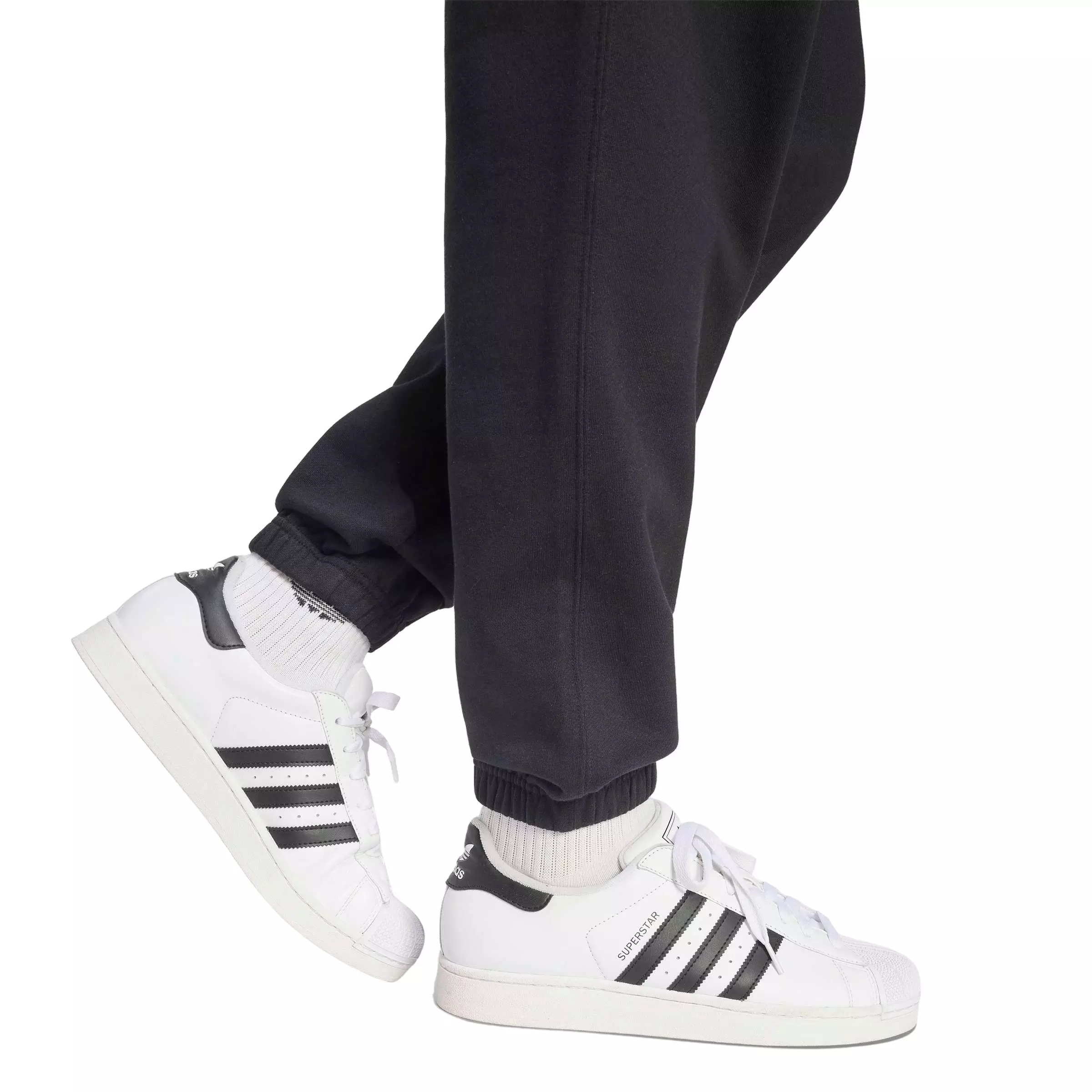 adidas Originals Men's Trefoil Essentials Regular Fleece Joggers - Black - BLACK