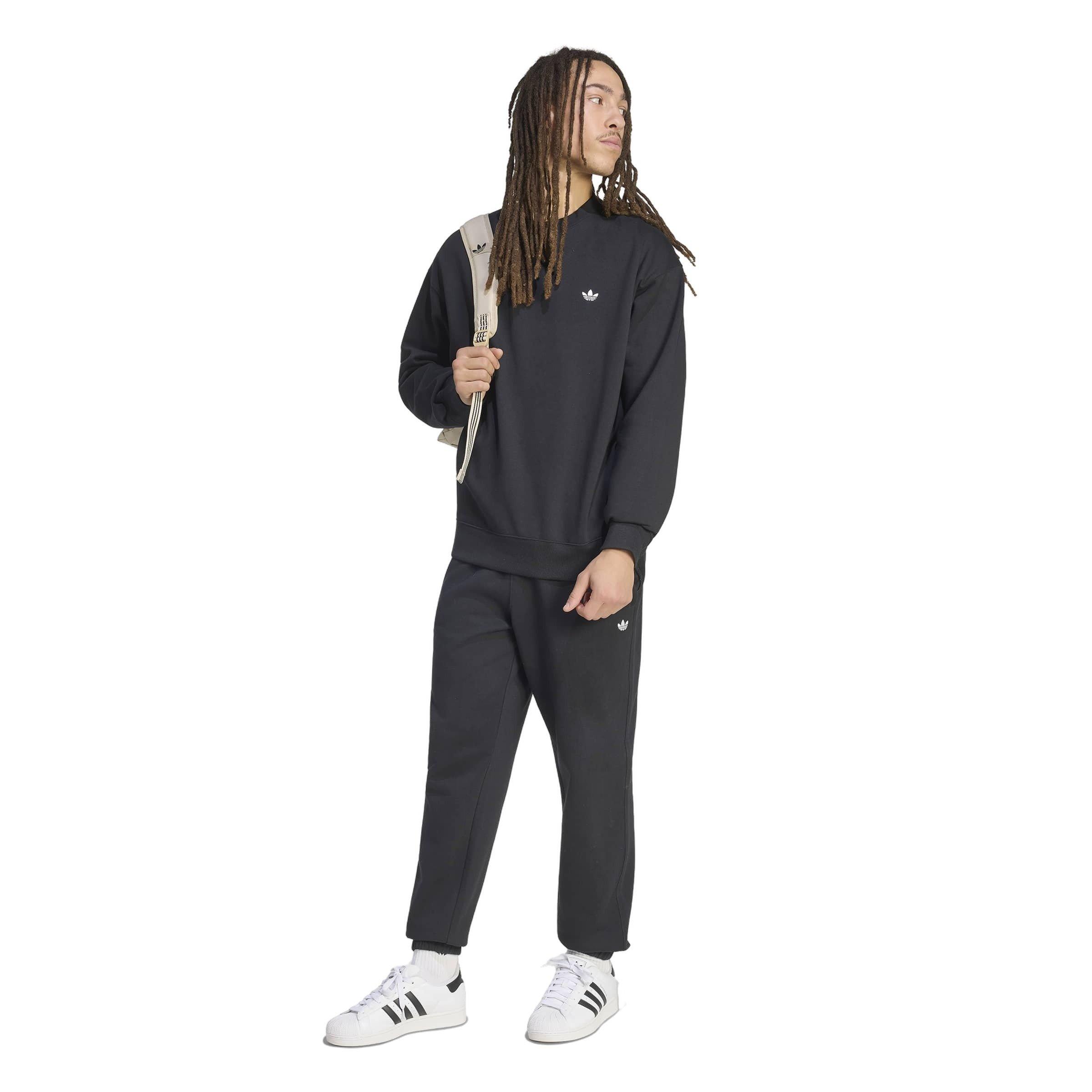 adidas Originals Men's Trefoil Essentials Regular Fleece Joggers - Black - BLACK Thumbnail View 5