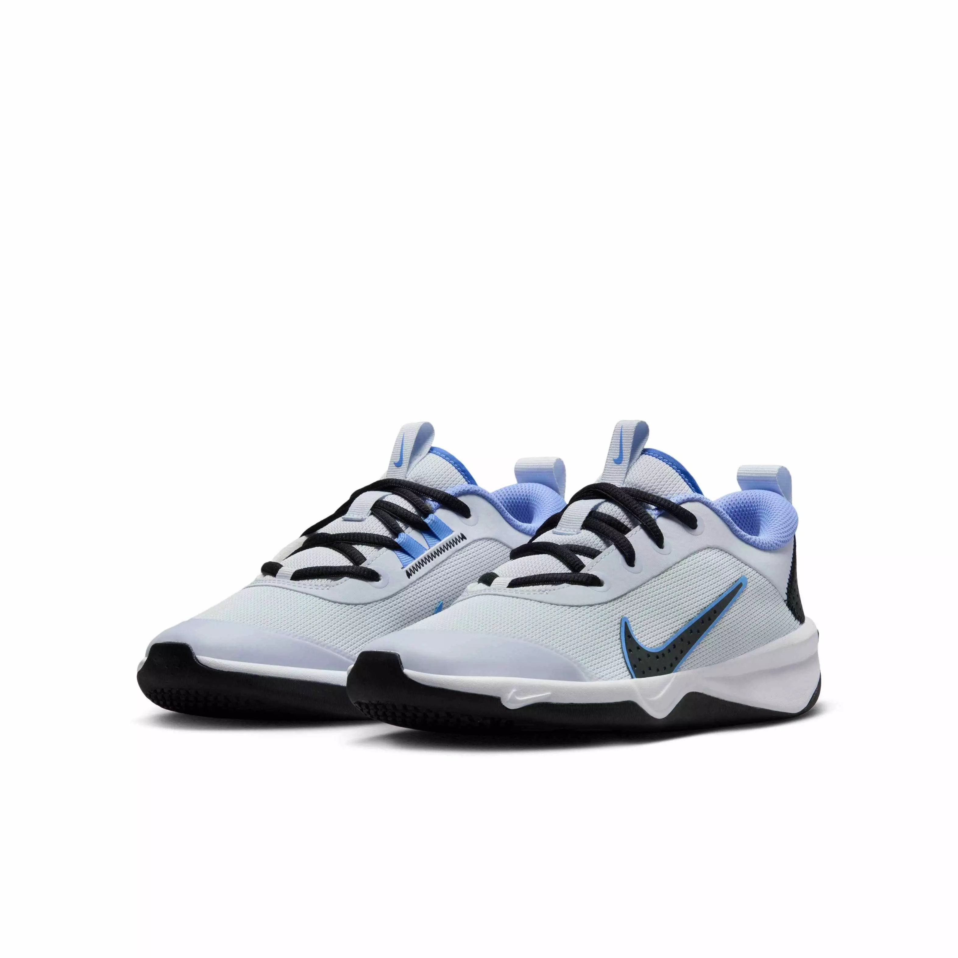 Nike Omni Multi-Court "Football Grey/Black/Astronomy Blue/Royal Pulse" Grade School Boys' Shoe - GREY/BLACK/BLUE/ROYAL