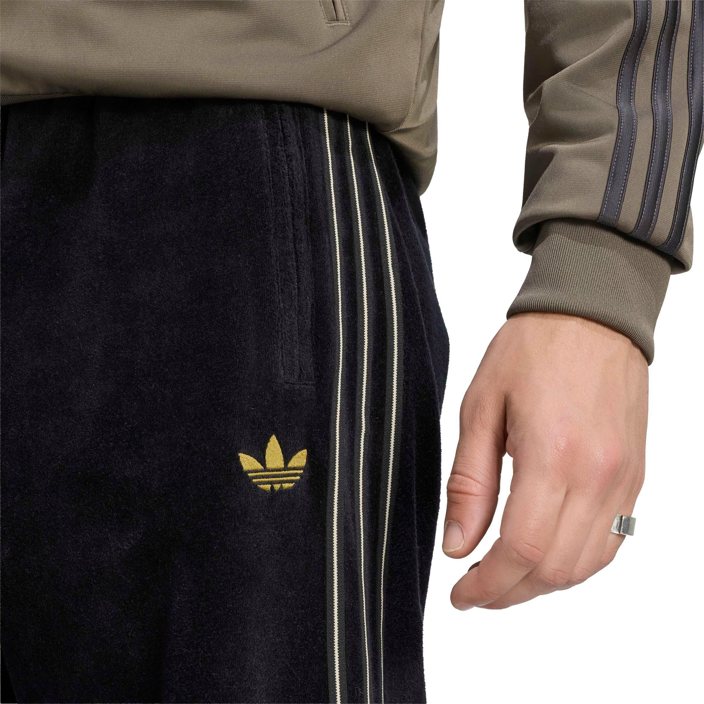 adidas Originals Men's Firebird Velour Track Pants - Black - BLACK