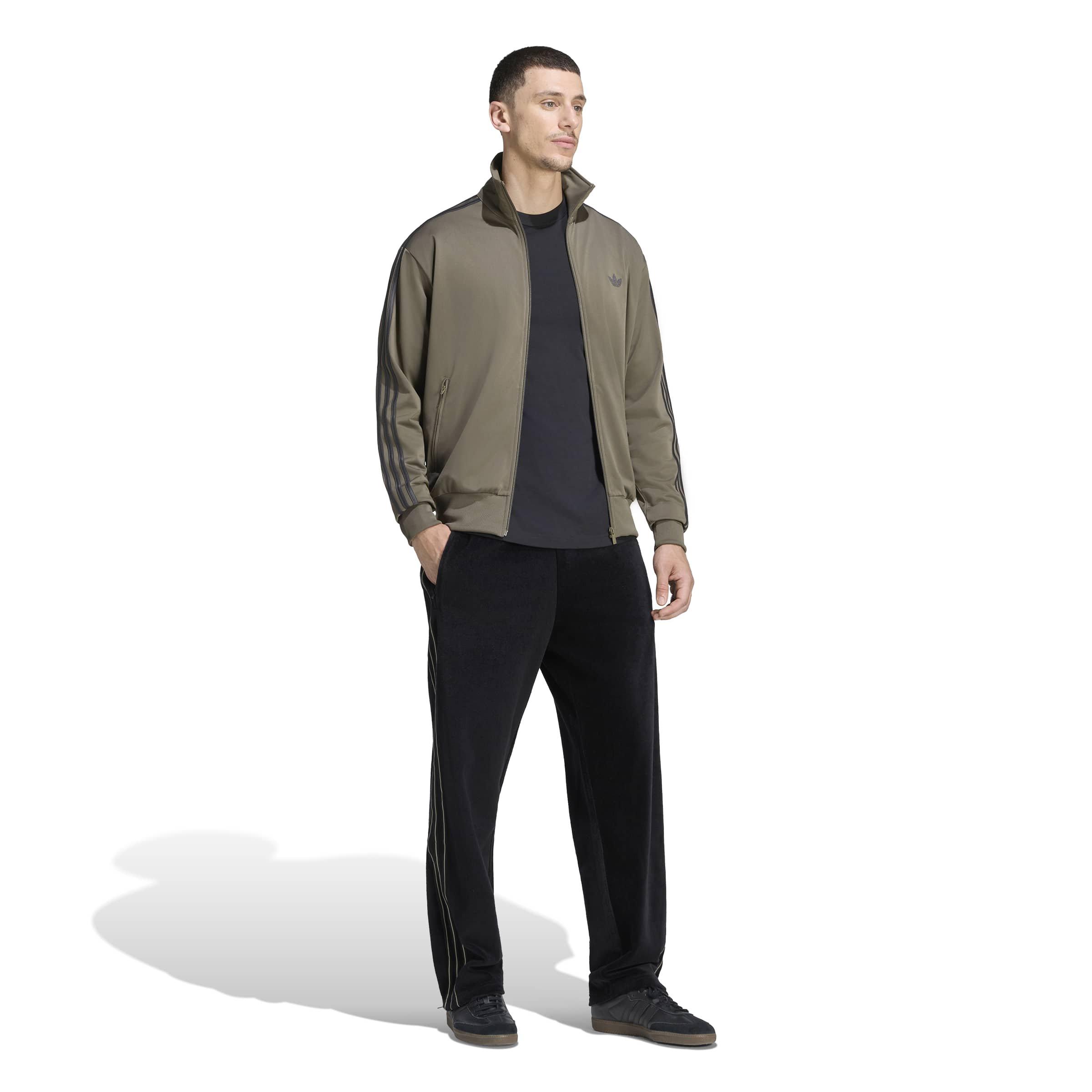 adidas Originals Men's Firebird Velour Track Pants - Black - BLACK