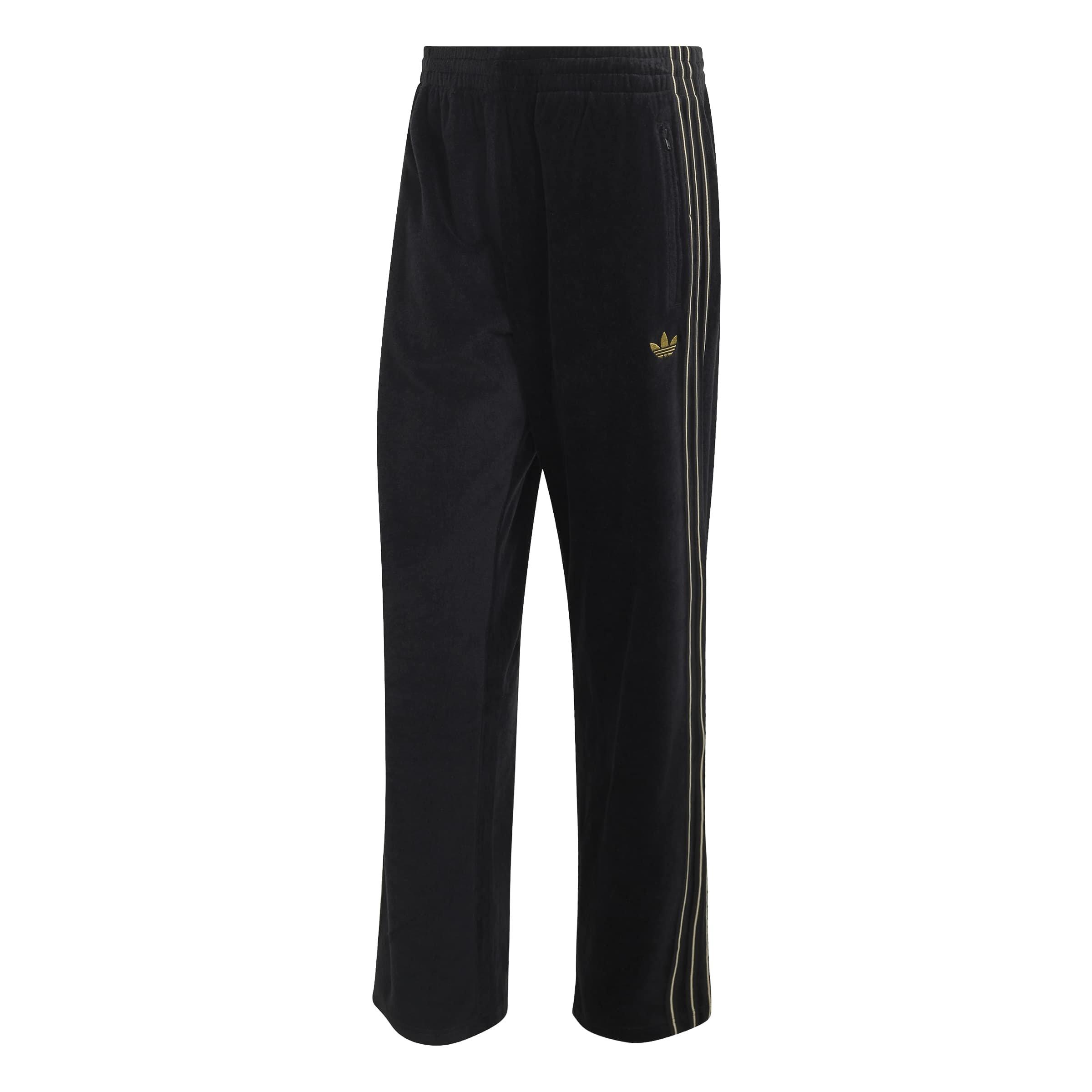 adidas Originals Men's Firebird Velour Track Pants - Black - BLACK