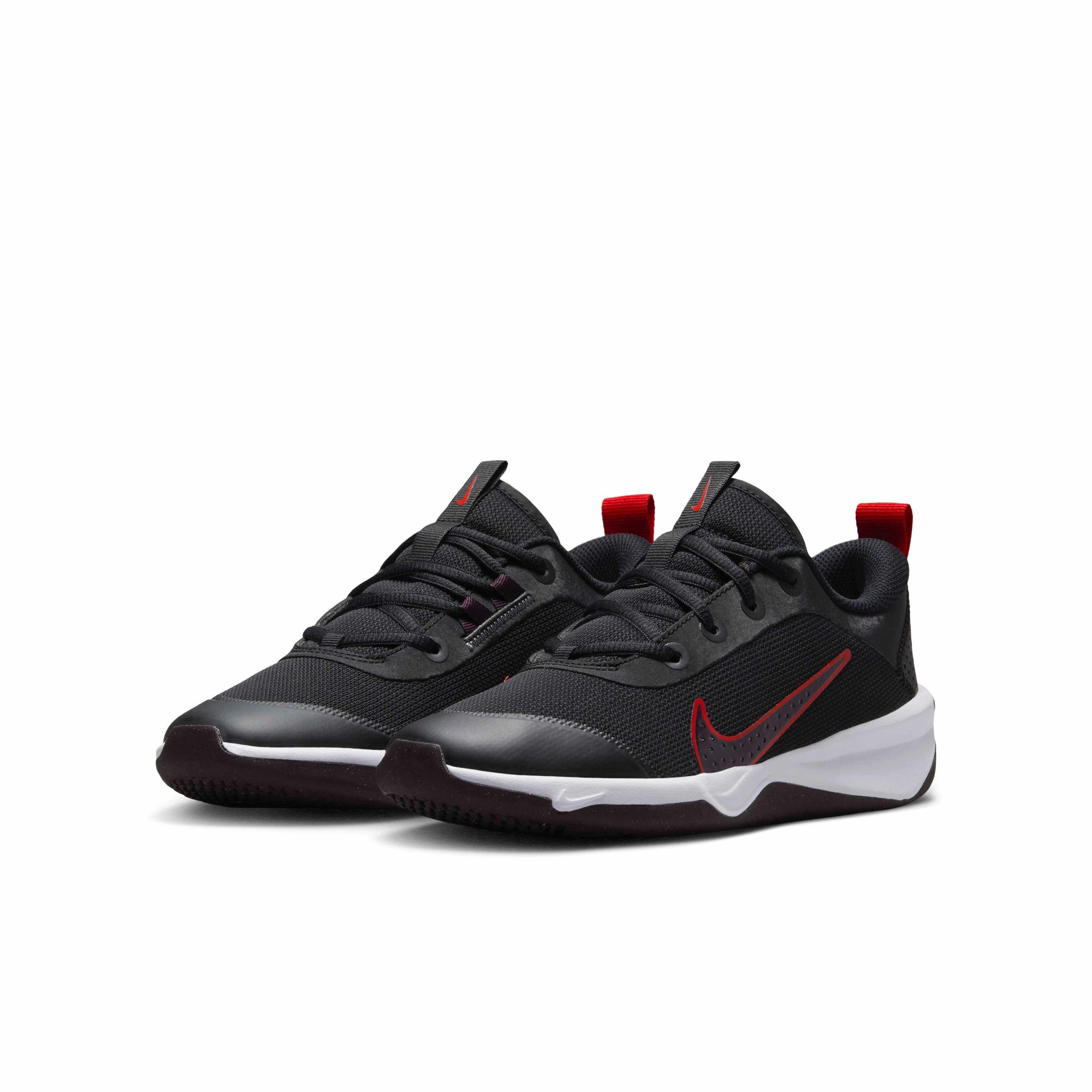 Nike Omni Multi-Court Grade School Boys' "Black/Gym Red/Cement Grey/Burgundy Ash" Shoe