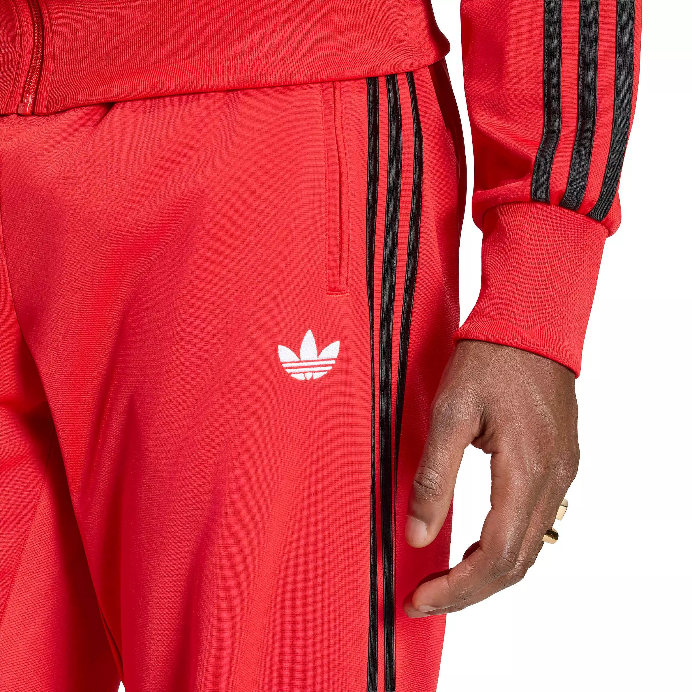 adidas Originals Men's Firebird Track Pants - Red/Black - RED/BLACK