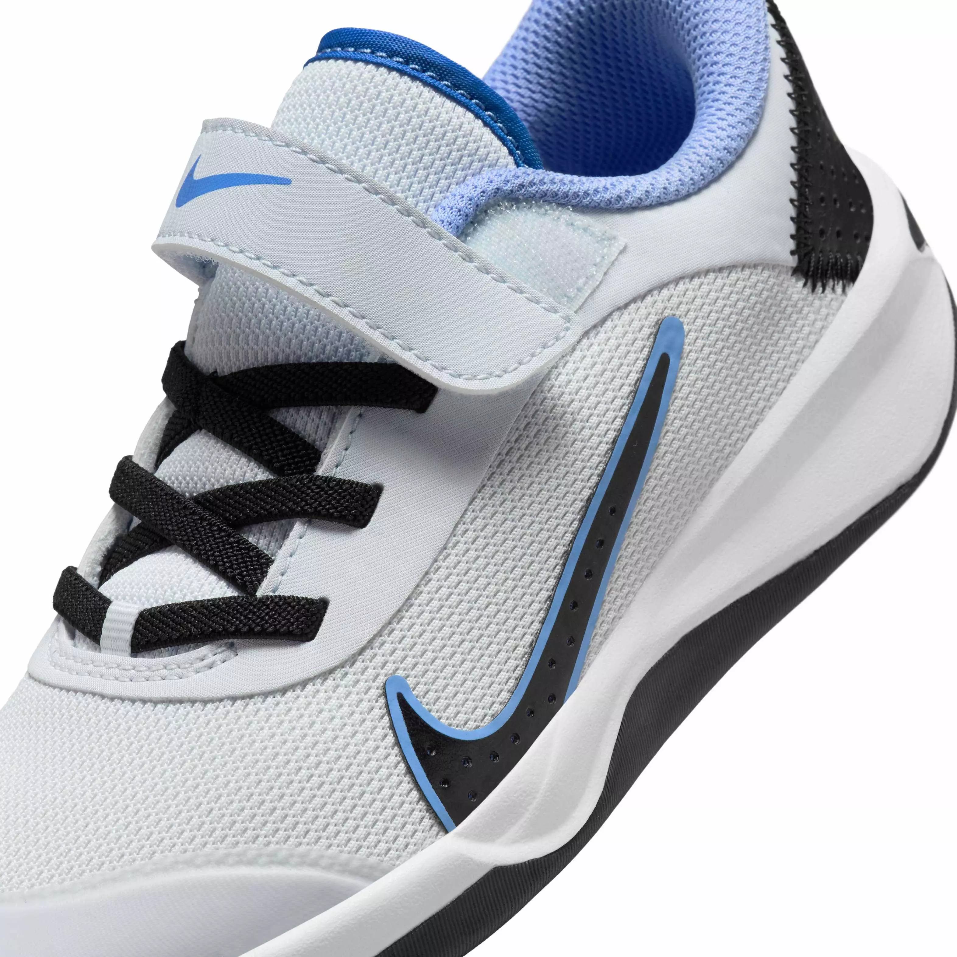 Nike Omni Multi-Court "Football Grey/Black/Astronomy Blue/Royal Pulse" Preschool Boys' Shoe - GREY/BLACK/BLUE/ROYAL