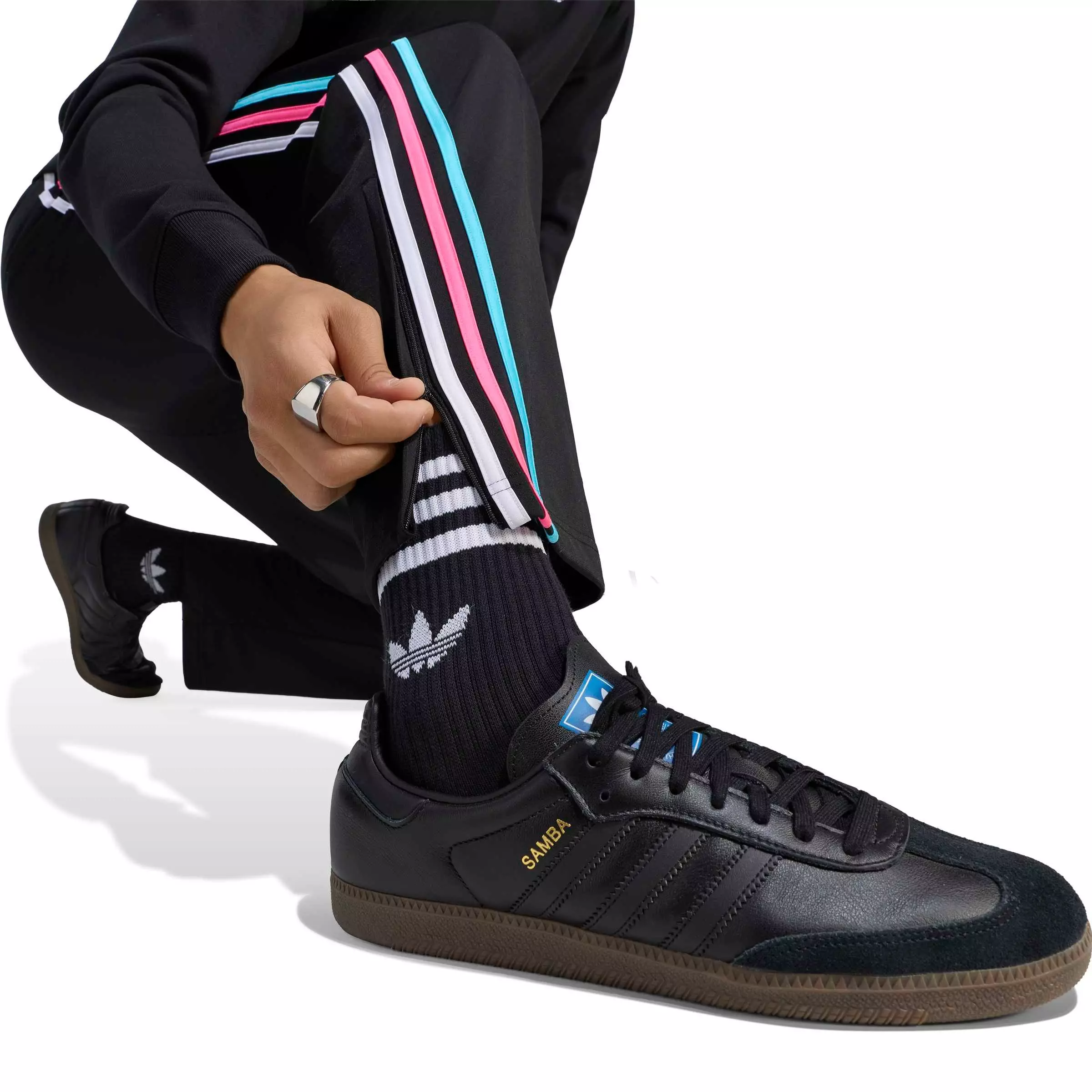 adidas Originals Men's Firebird Track Tracksuit Bottoms - Black - BLACK