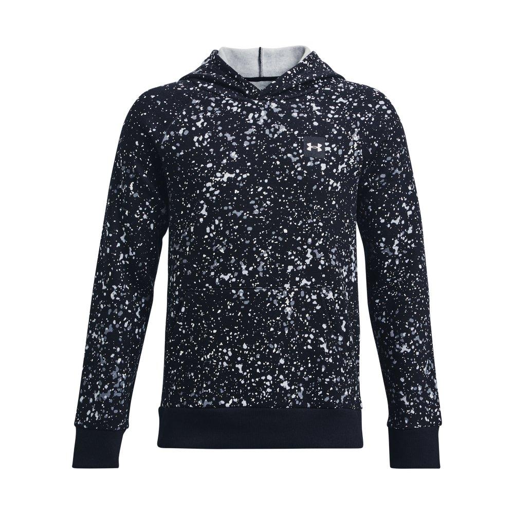 Under Armour Boys' Rival Fleece Printed Hoodie - BLACK Thumbnail View 1