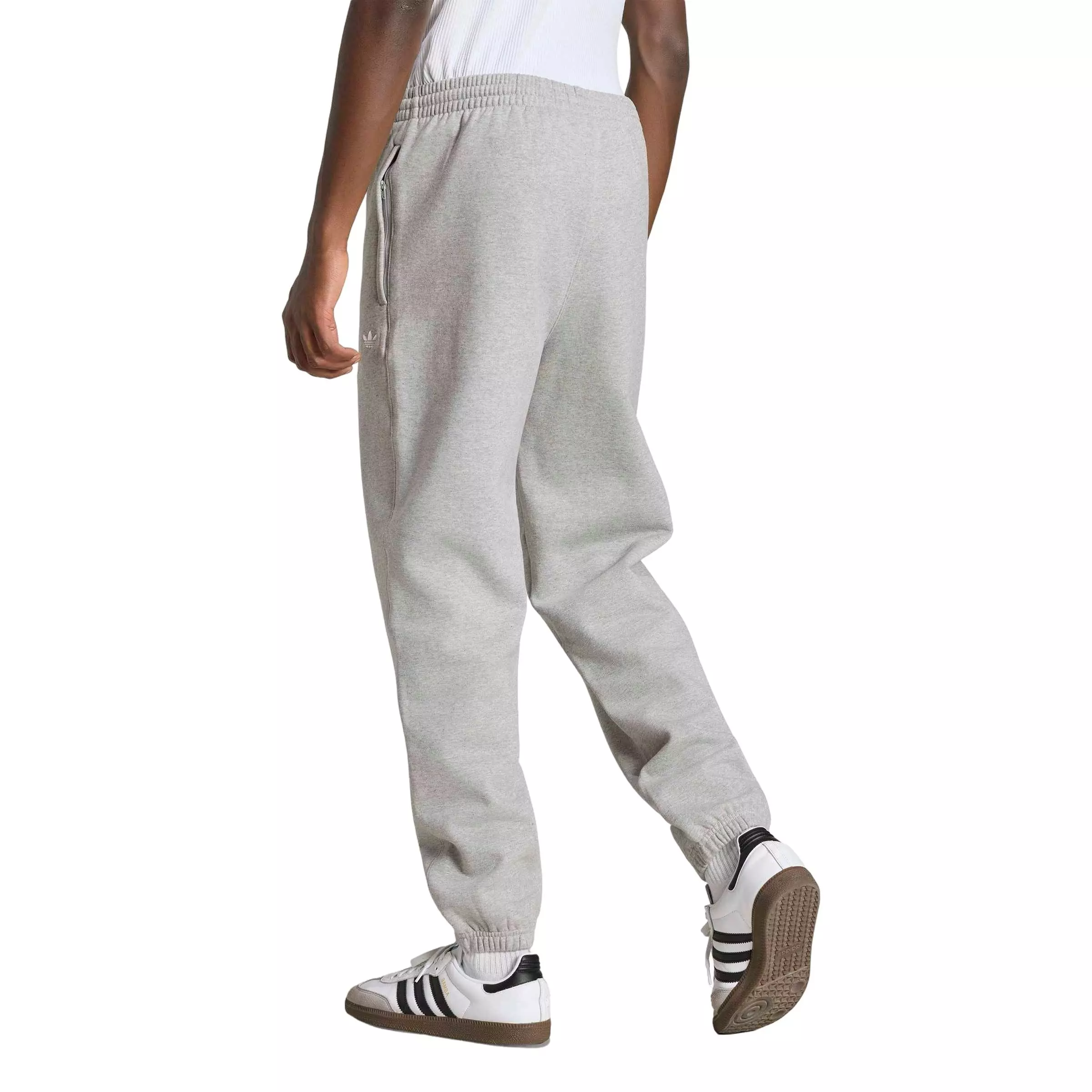 adidas Originals Men's Trefoil Essentials Regular Fleece Joggers - Grey - GREY