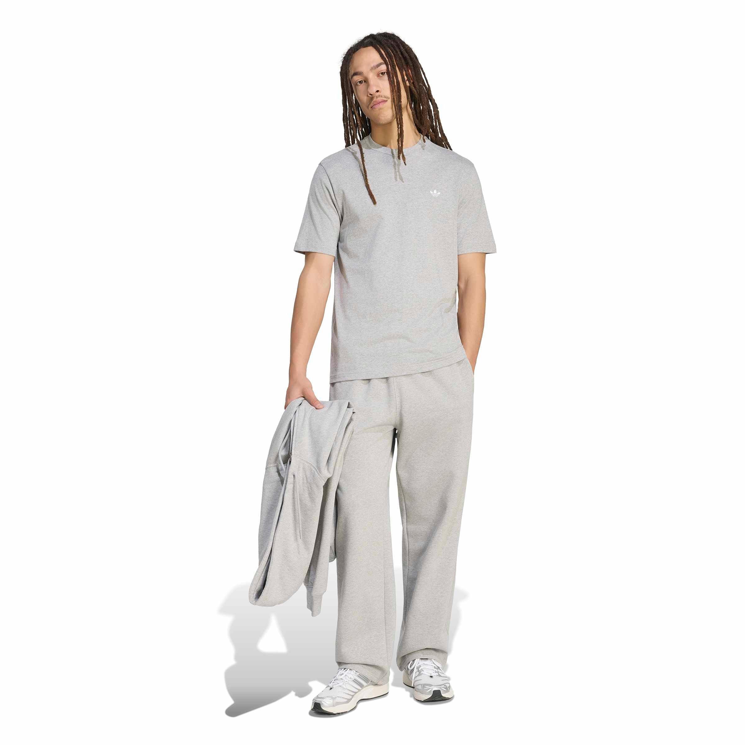 adidas Originals Men's Trefoil Essentials Open hem Joggers - Grey - GREY Thumbnail View 5